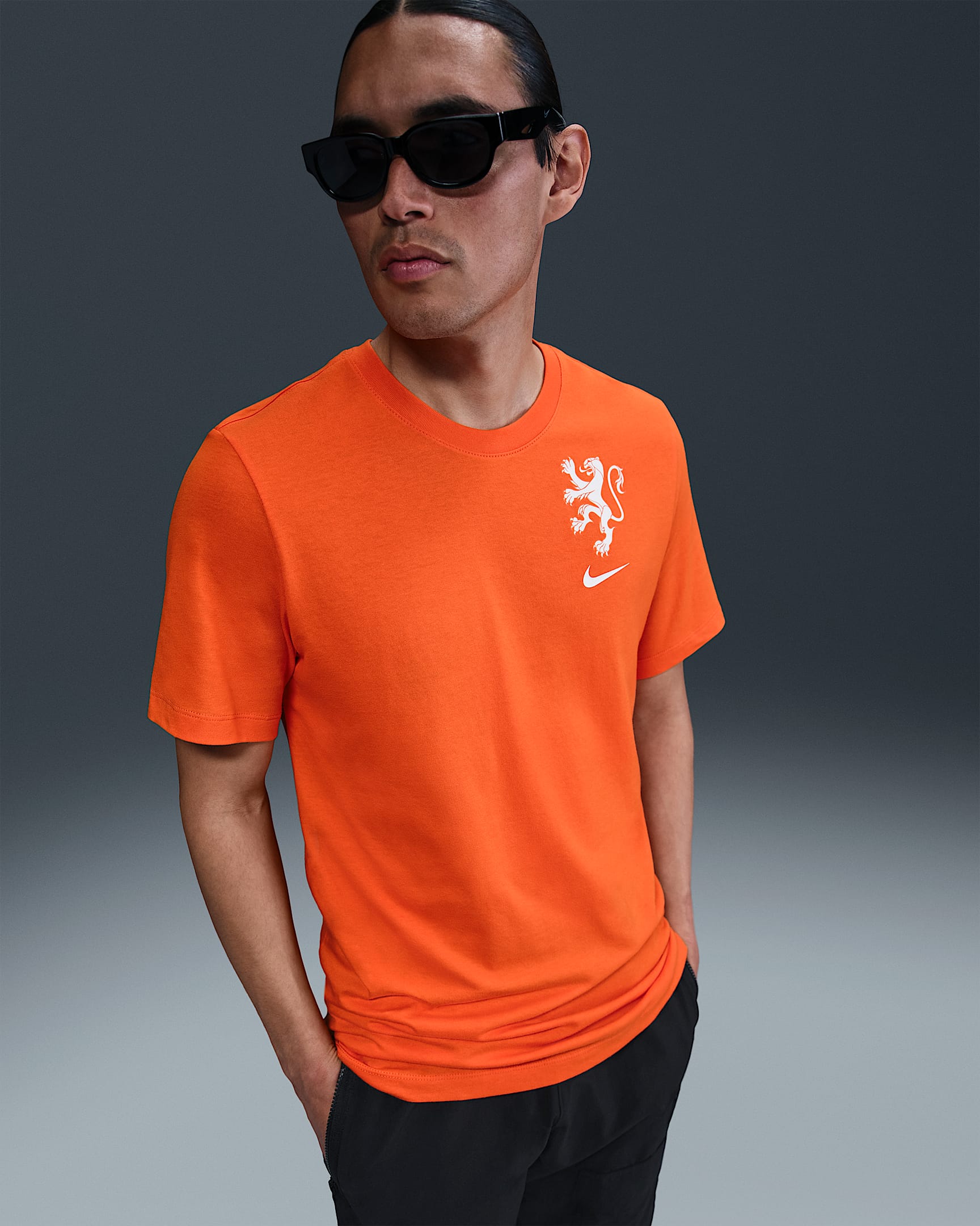 T-shirt de futebol Nike Países Baixos para homem - Laranja Safety