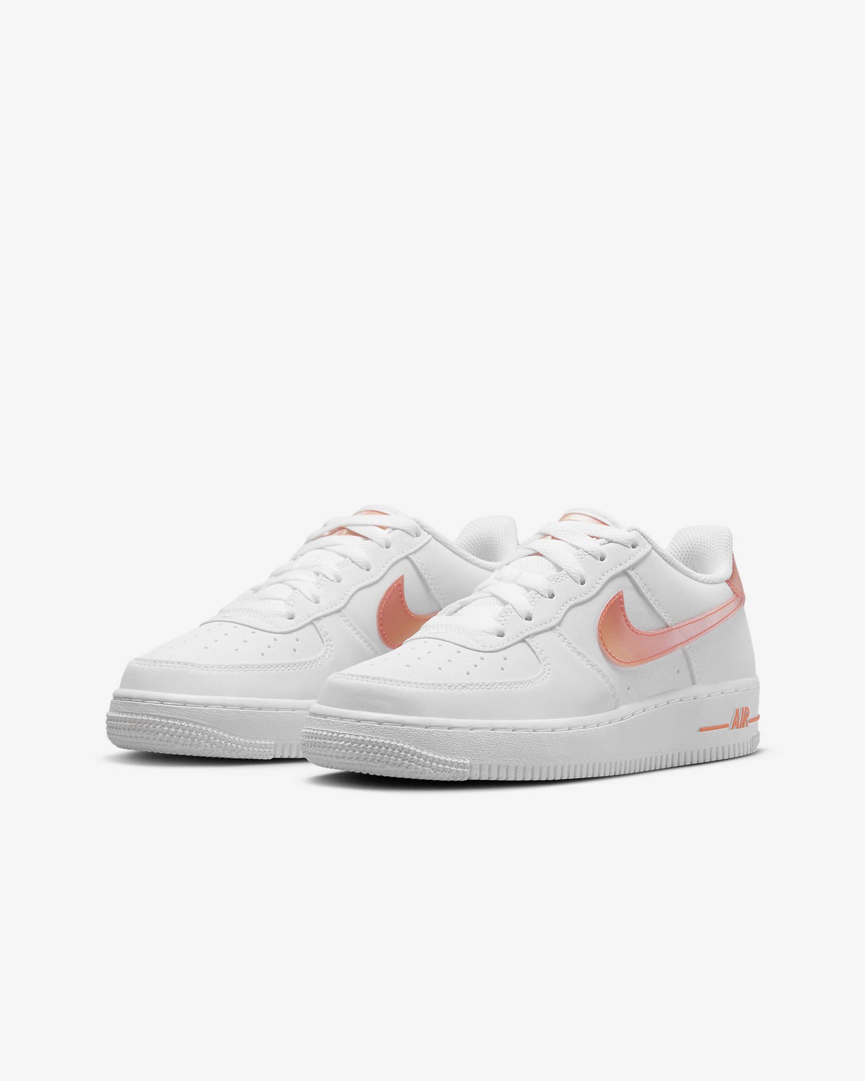 Nike Air Force 1 Next Nature Older Kids' Shoes - White/Safety Orange