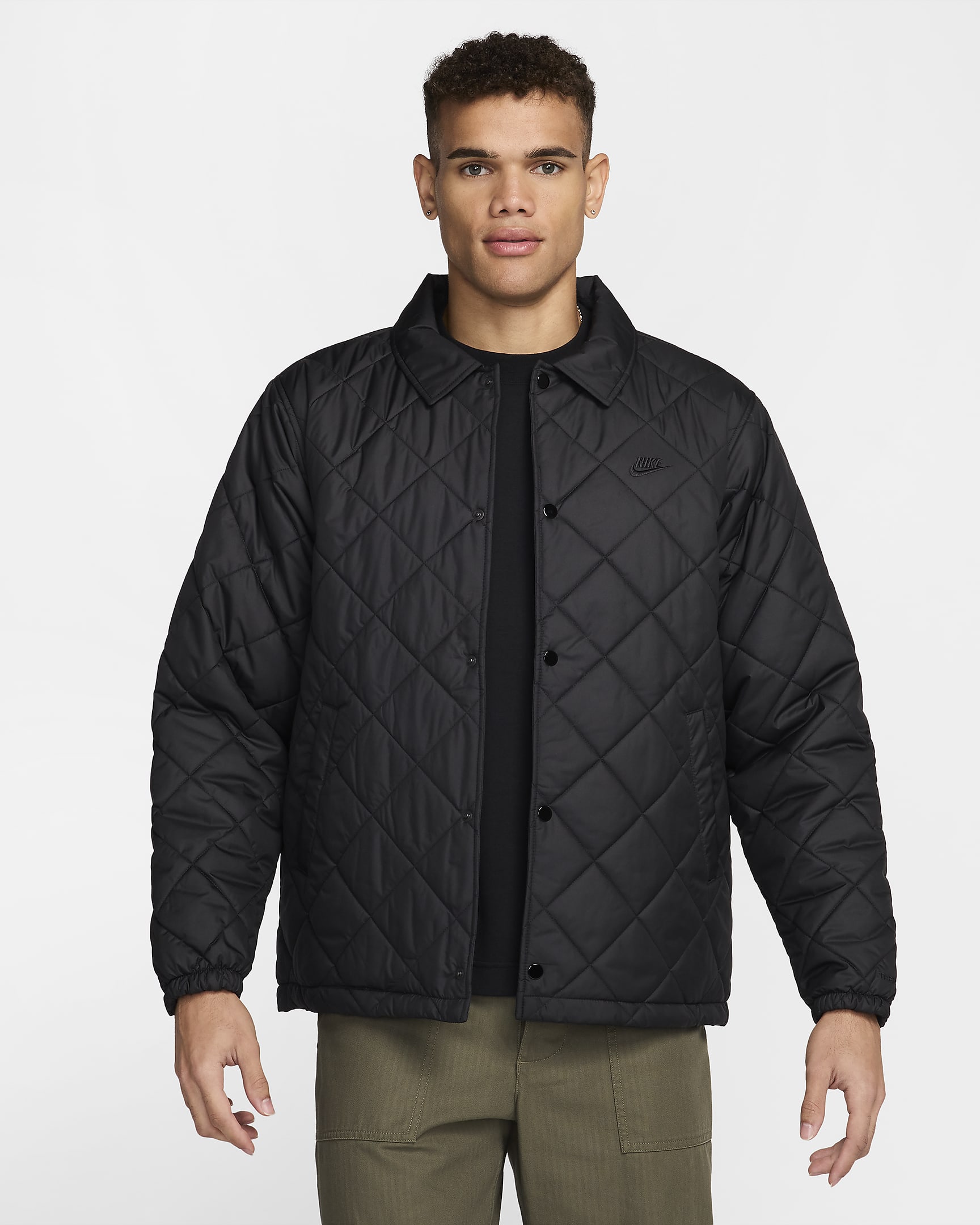 Veste isolante matelassée légère Therma-FIT Nike Club pour homme - Noir/Noir/Noir