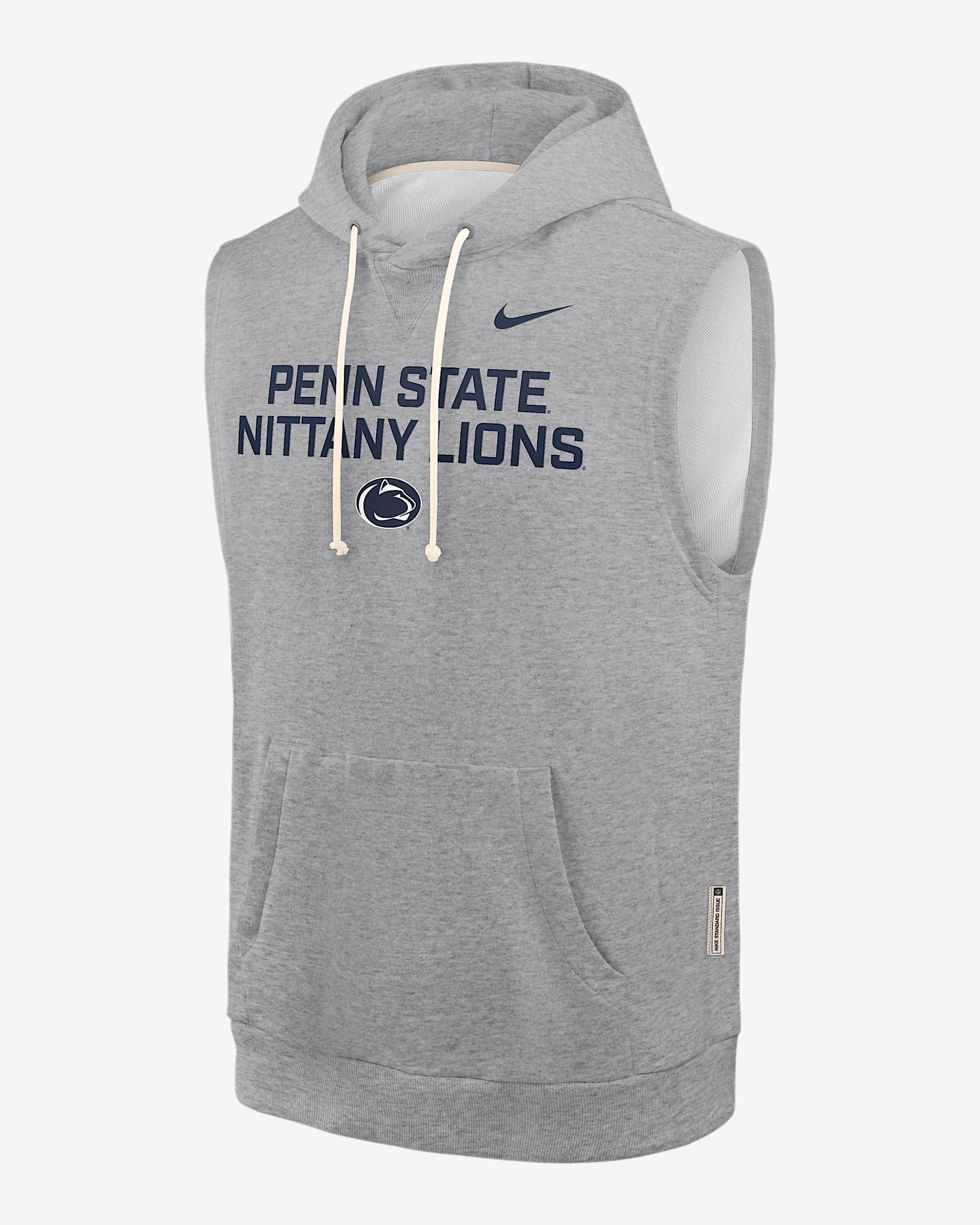 Penn State Sideline Men's Nike Dri-FIT College Sleeveless Pullover Hoodie - Dark Grey Heather