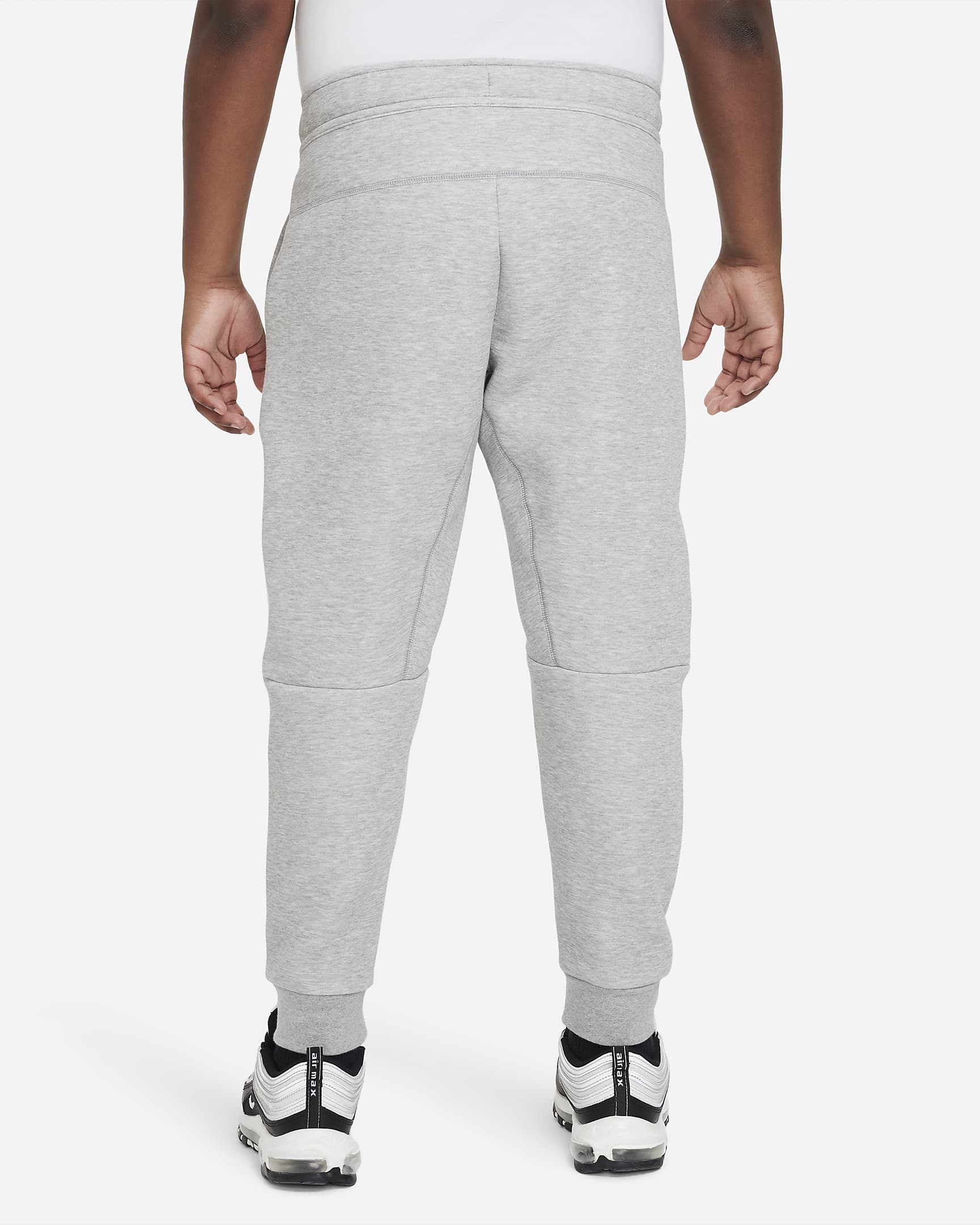 Nike Sportswear Tech Fleece Older Kids' (Boys') Trousers (Extended Size) - Dark Grey Heather/Black/Black