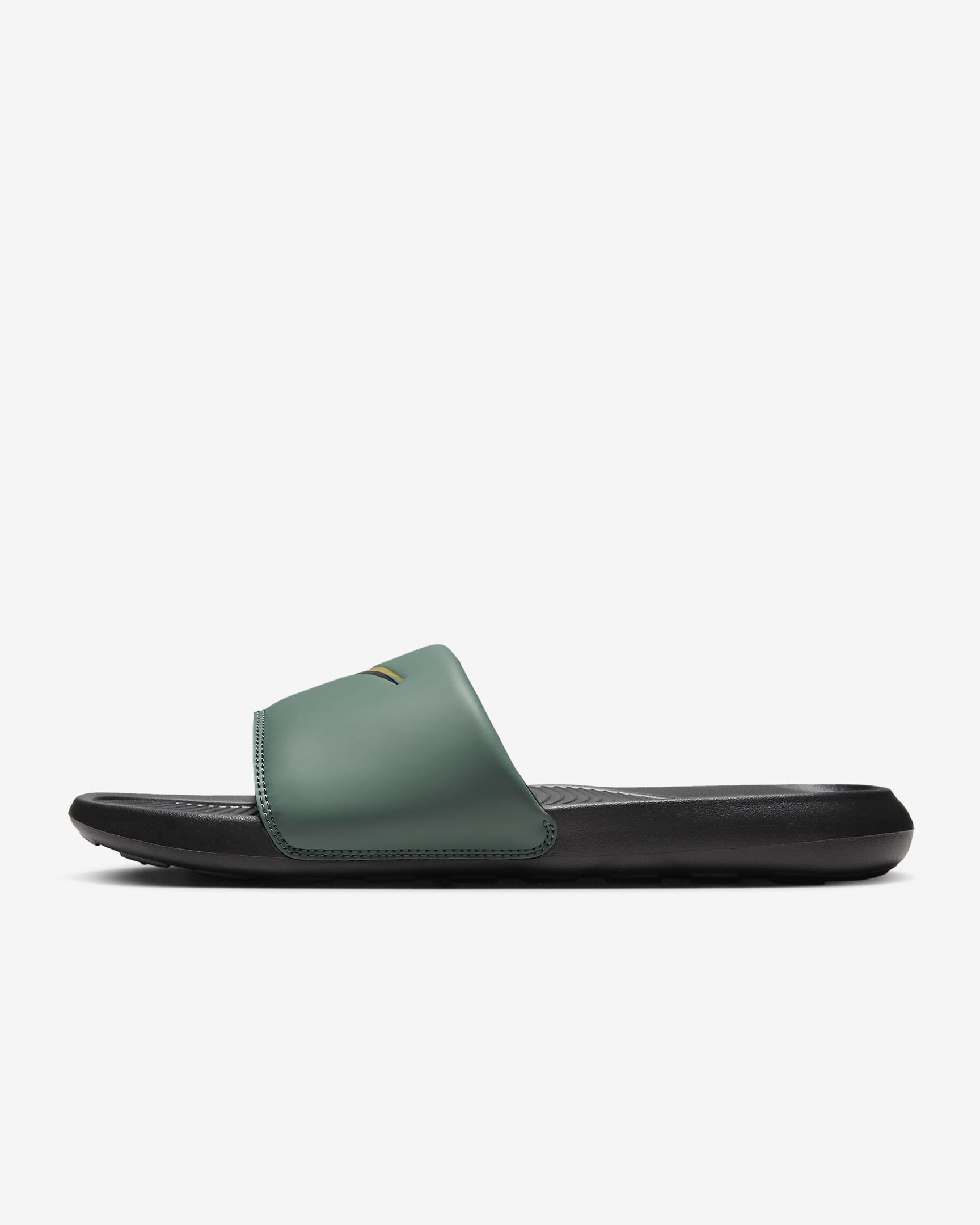 Nike Victori One Men's Slides - Black/Vintage Green/Bronzine