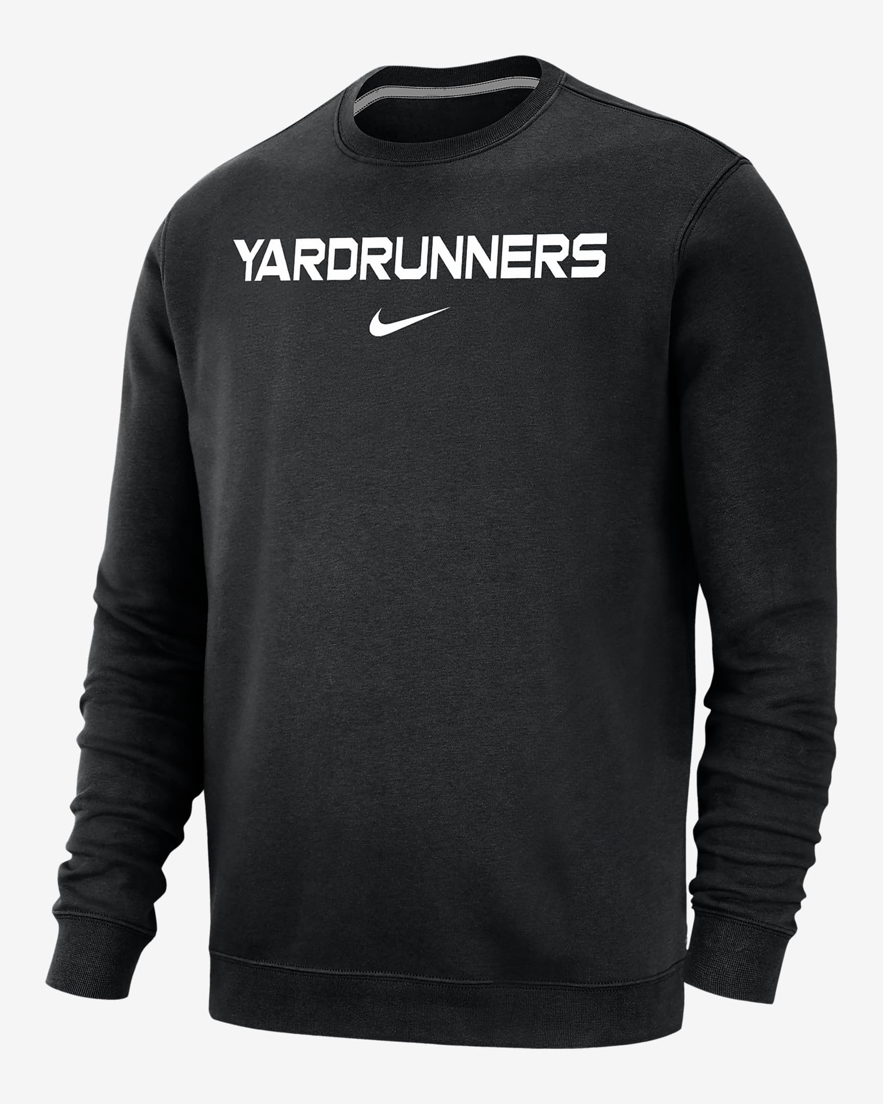 Nike College Club Fleece Yardrunners Men's Crew-Neck Sweatshirt - Black