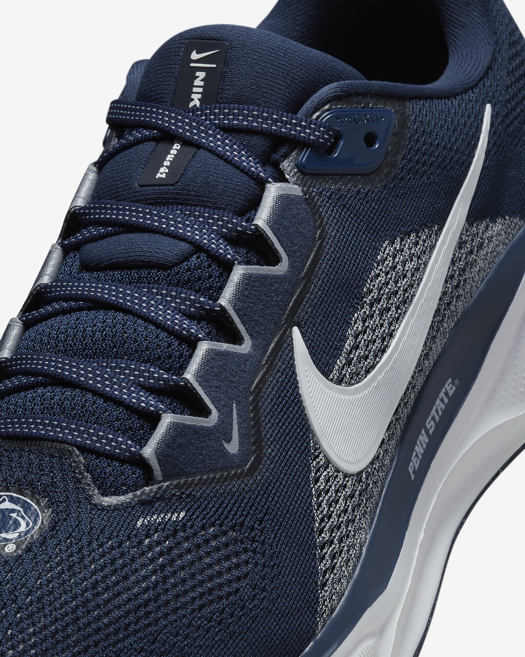 Tenis de correr en pavimento universitarios Nike para hombre Penn State Pegasus 41 - Azul marino universitario/Blanco/Gris lobo/Blanco