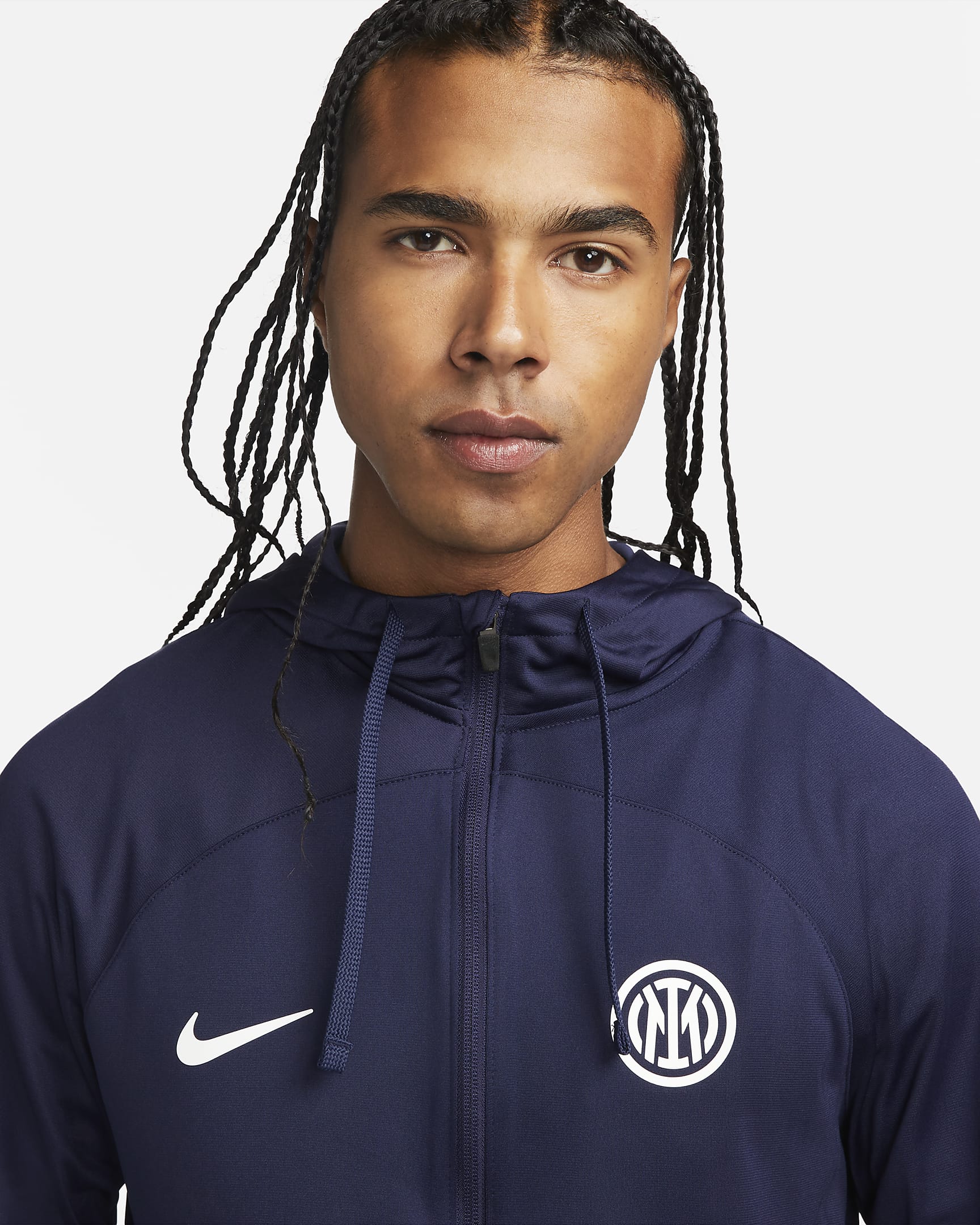 Inter Milan Strike Men's Nike Dri-FIT Hooded Football Tracksuit. Nike LU