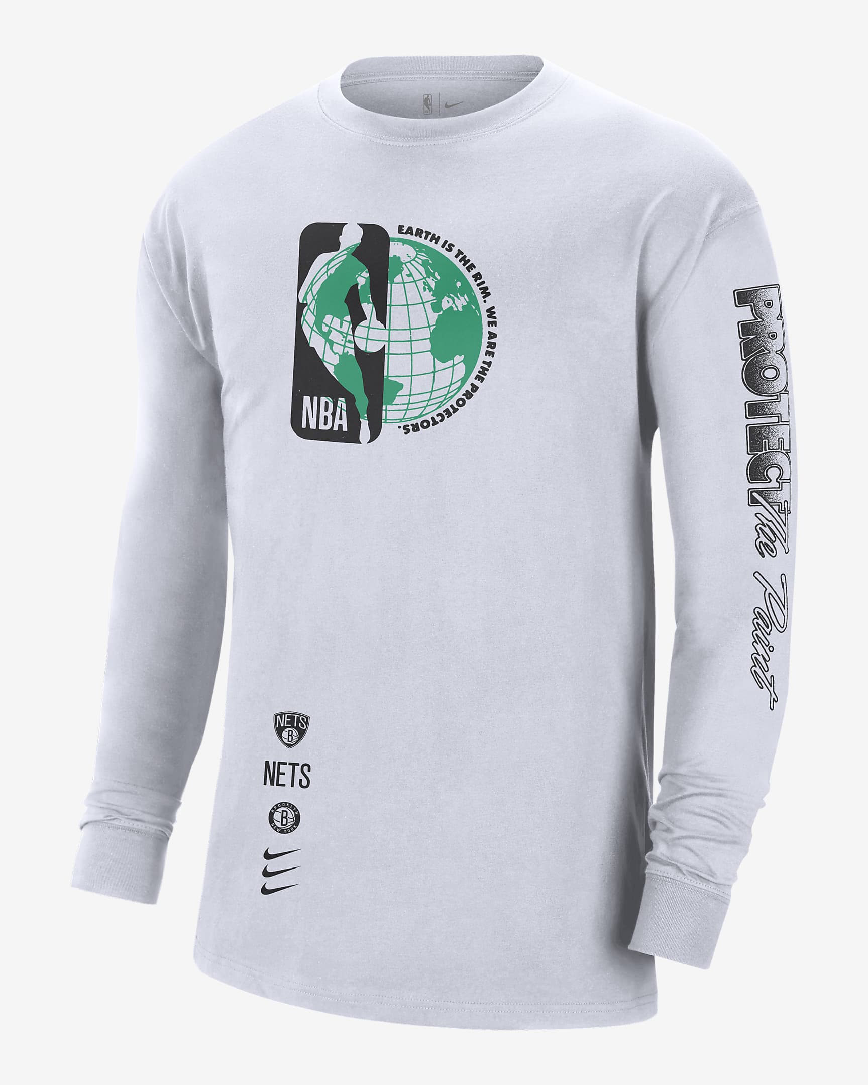 Brooklyn Nets Courtside Men's Nike NBA LongSleeve Max90 TShirt. Nike NO