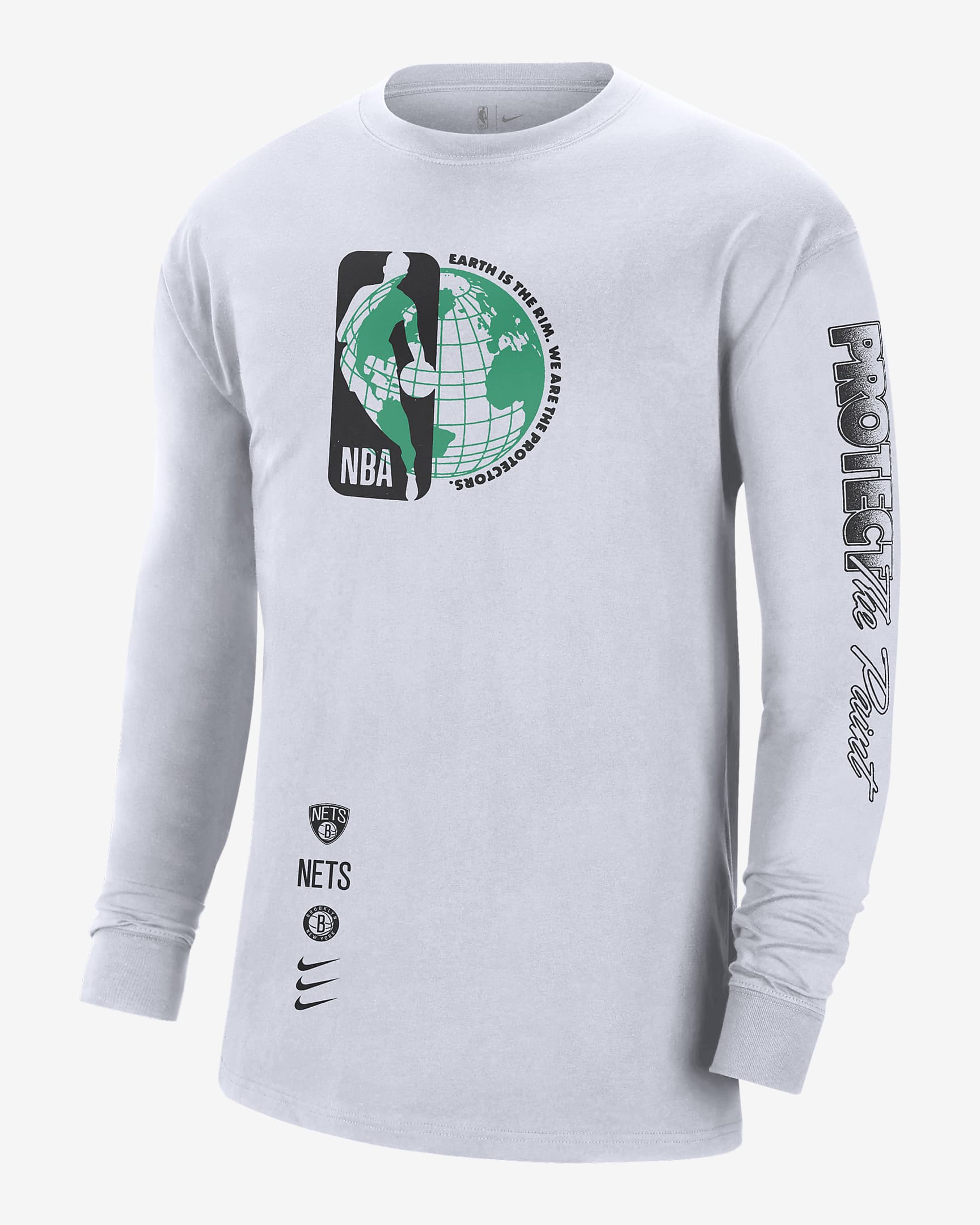 Brooklyn Nets Courtside Men's Nike NBA Long-Sleeve Max90 T-Shirt. Nike SE