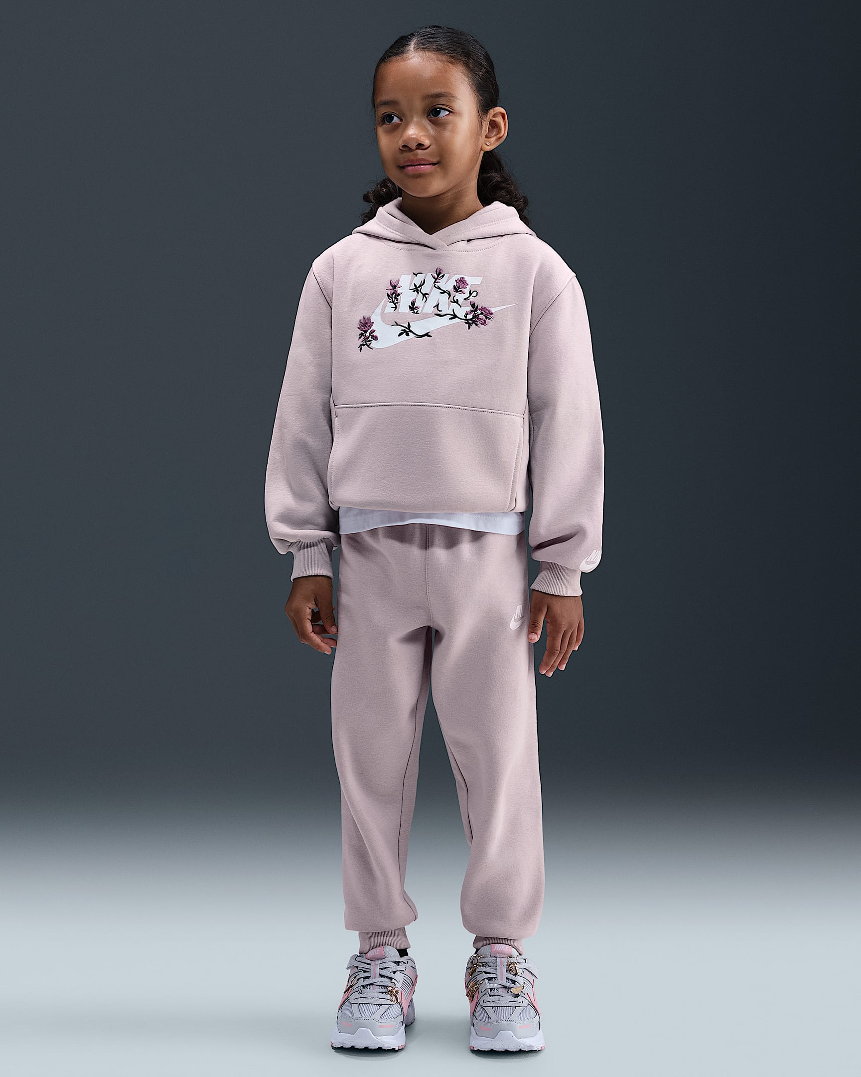Nike Little Kids' Floral Futura 2-Piece Jogger Set - Platinum Violet