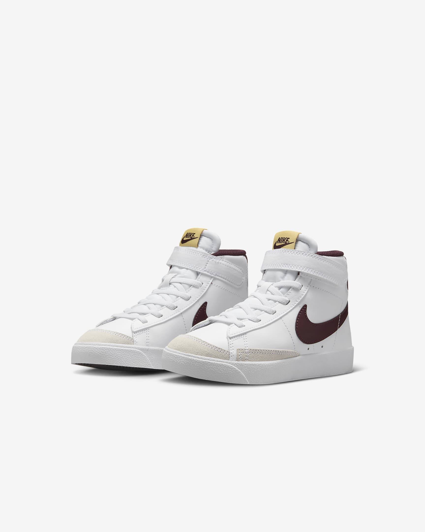 Nike Blazer Mid '77 Little Kids' Shoes - White/Saturn Gold/Burgundy Crush