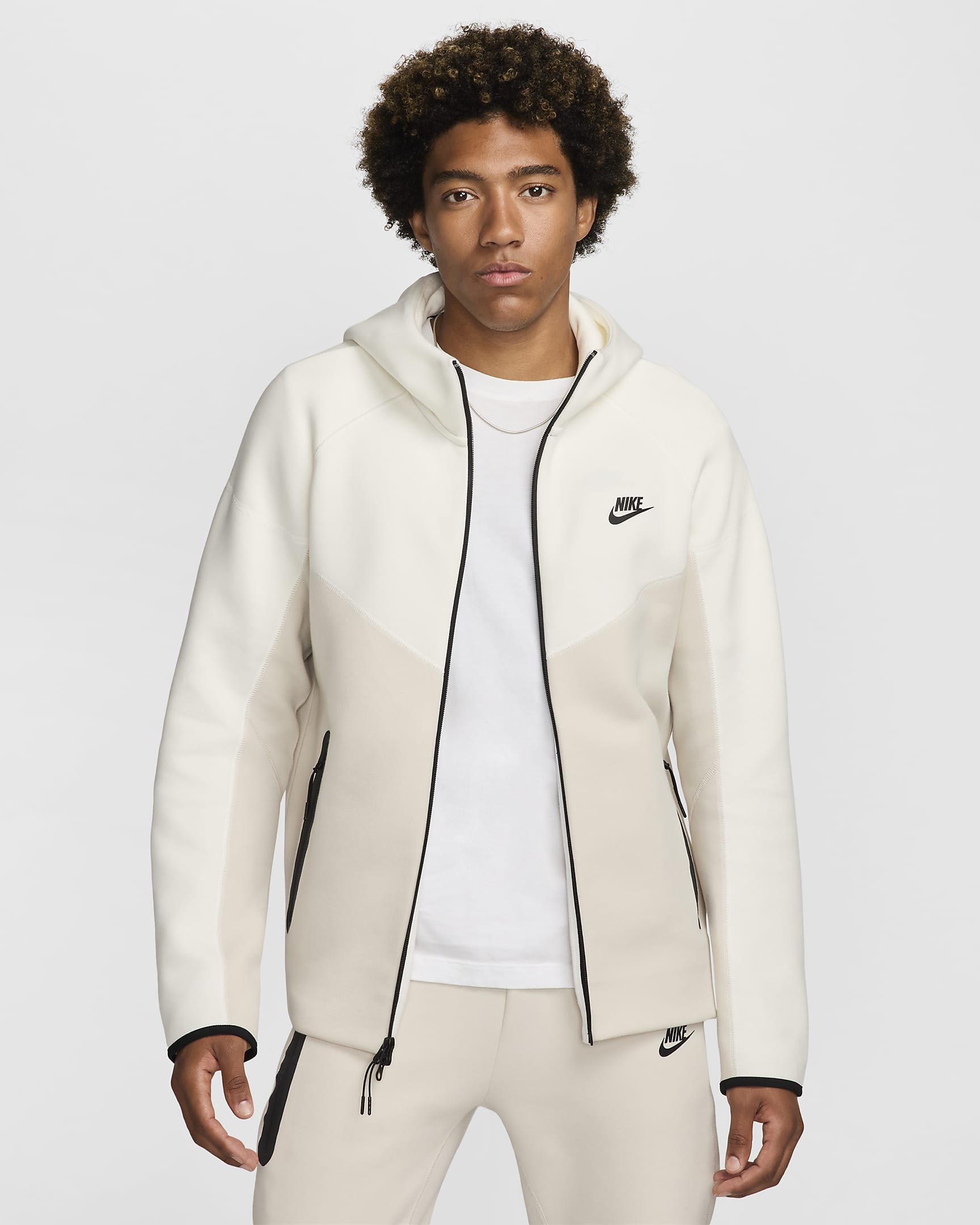 Nike Sportswear Tech Fleece Windrunner Men's Full-Zip Hoodie - Light Orewood Brown/Sail/Black