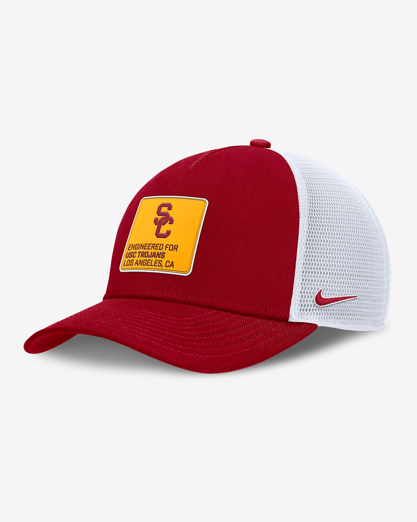 Gorra de rejilla universitaria Nike ajustable para hombre USC On-Field Rise Engineered - Carmesí