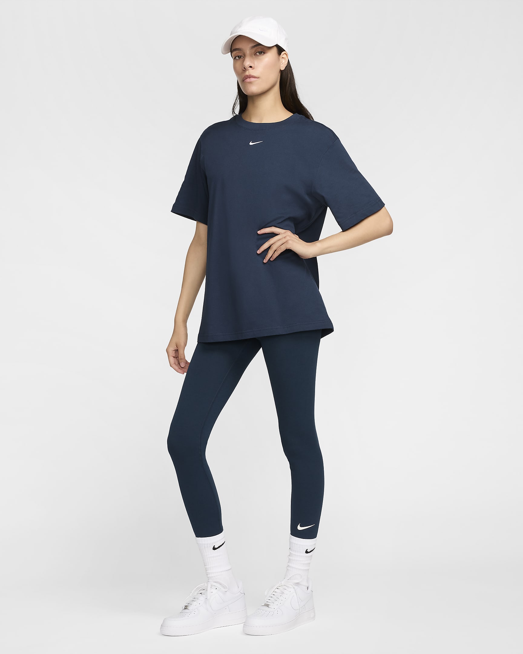 Nike Sportswear Classic leggings i 7/8 lengde med høyt liv til dame - Armory Navy/Sail