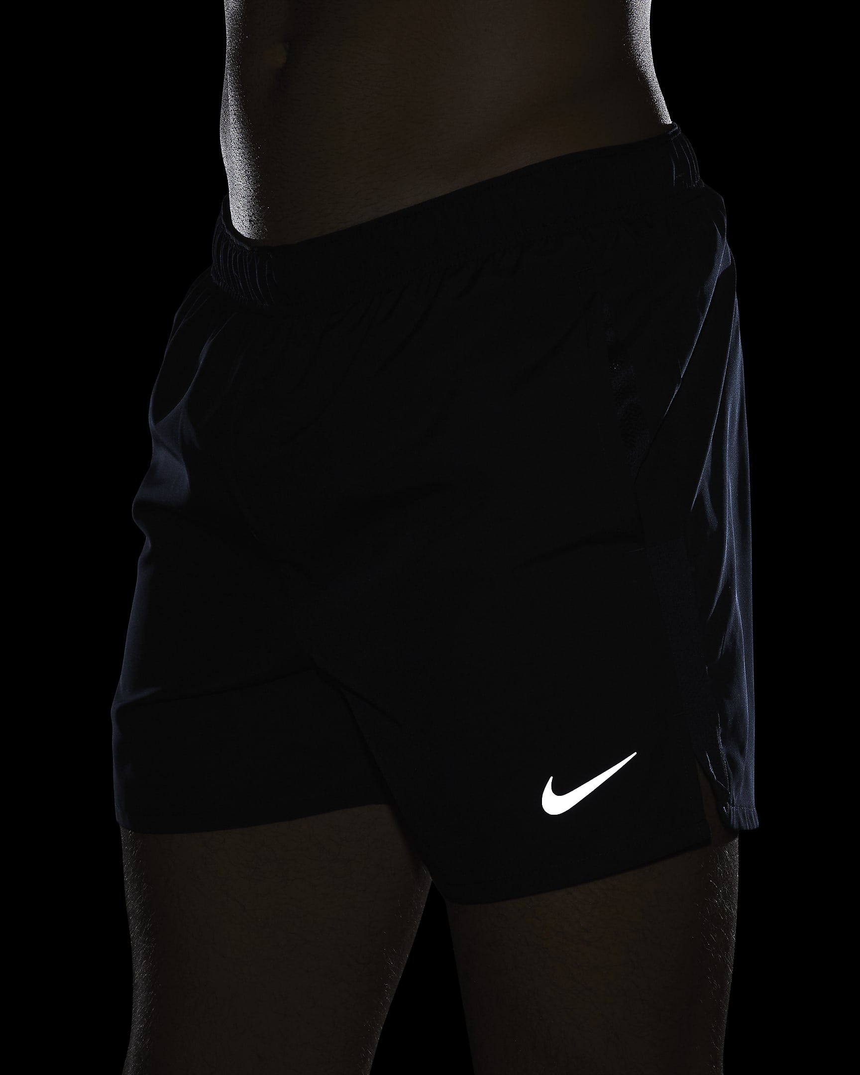 Nike Challenger Dri-FIT-Laufshorts mit Futter für Herren (ca. 12,5 cm) - Obsidian/Obsidian/Schwarz