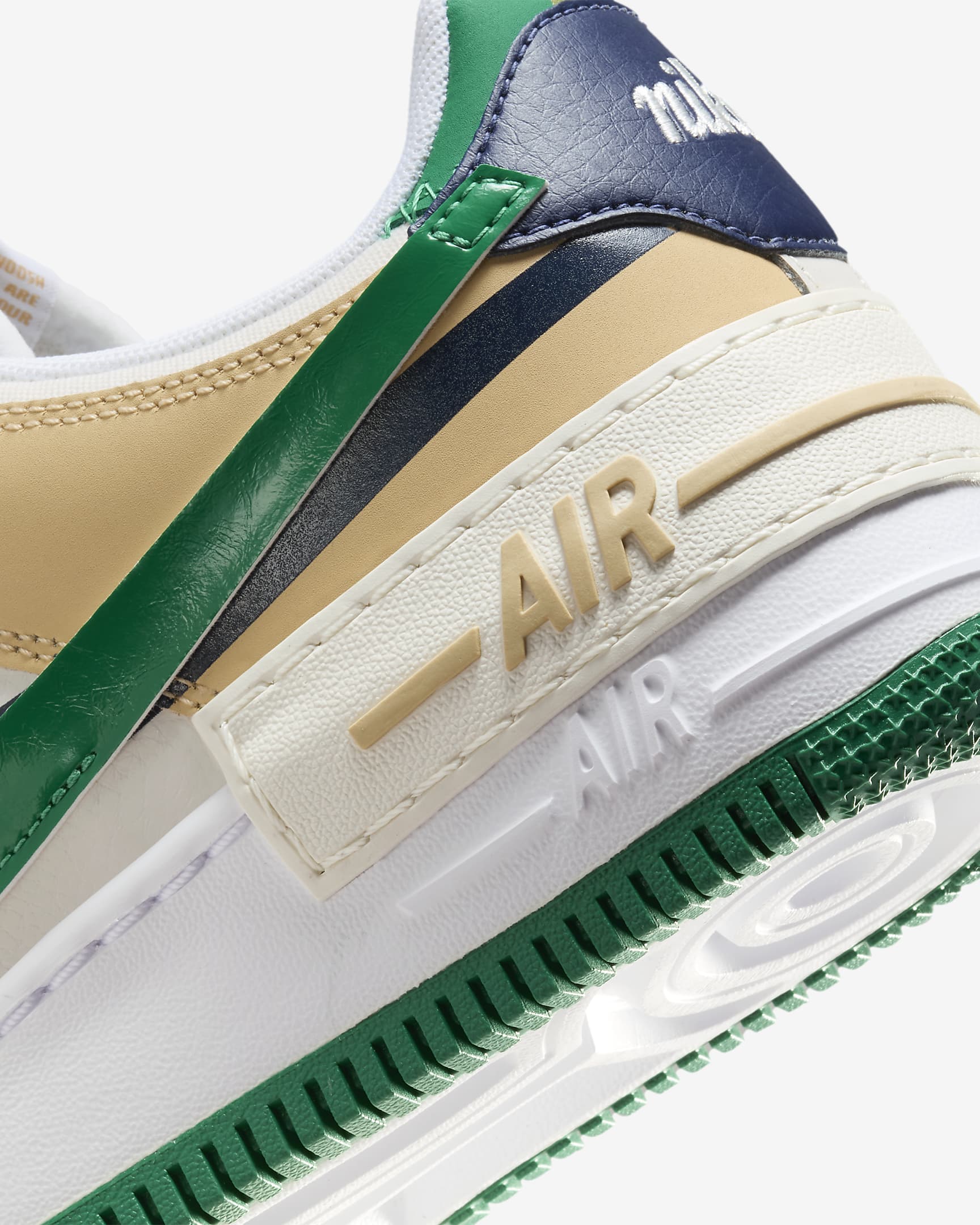 Nike Air Force 1 Shadow Damenschuhe - Weiß/Malachite/Sesame/Midnight Navy