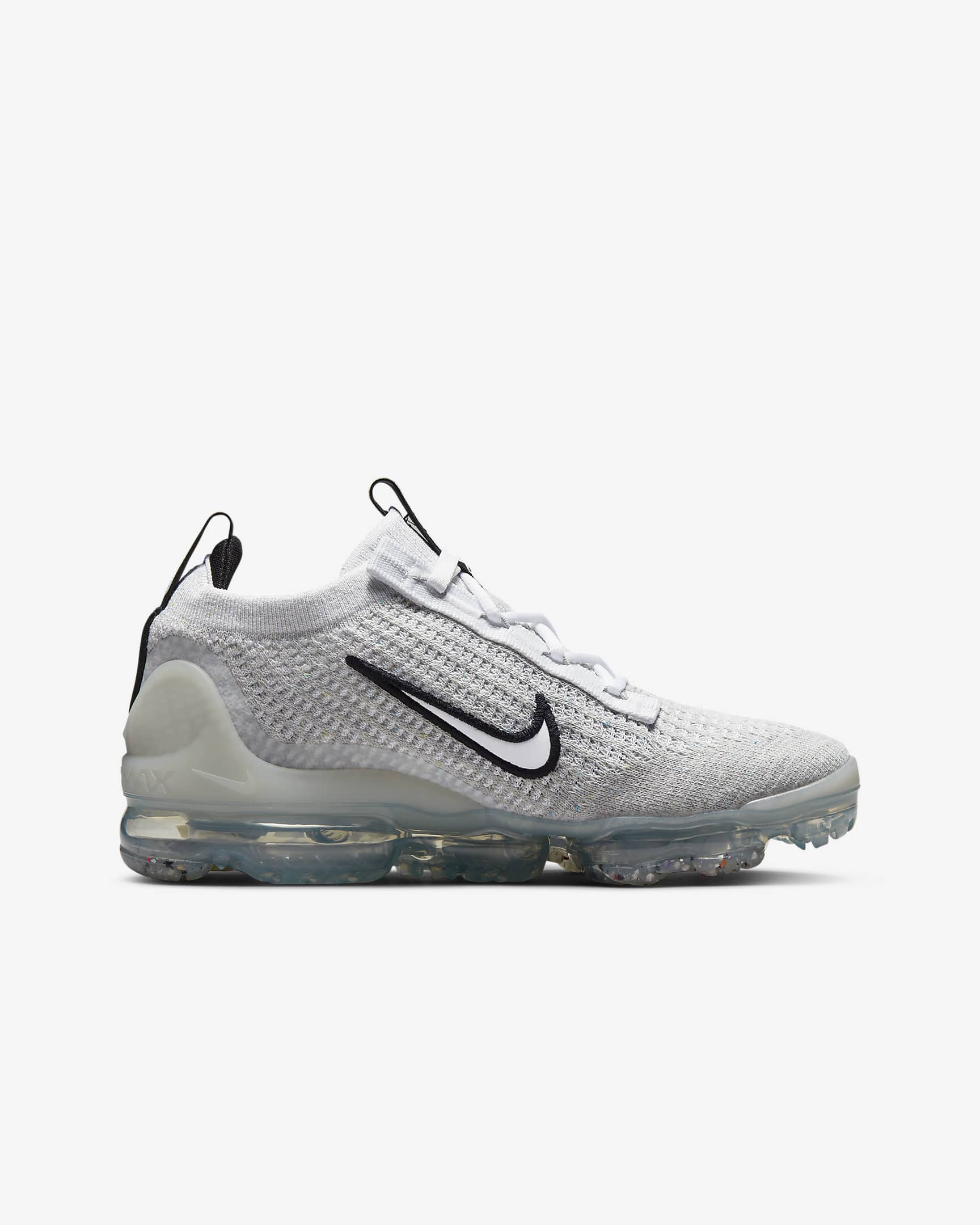 Nike Air VaporMax 2021 FK Schuh für ältere Kinder - Weiß/Schwarz/Metallic Silver/Weiß