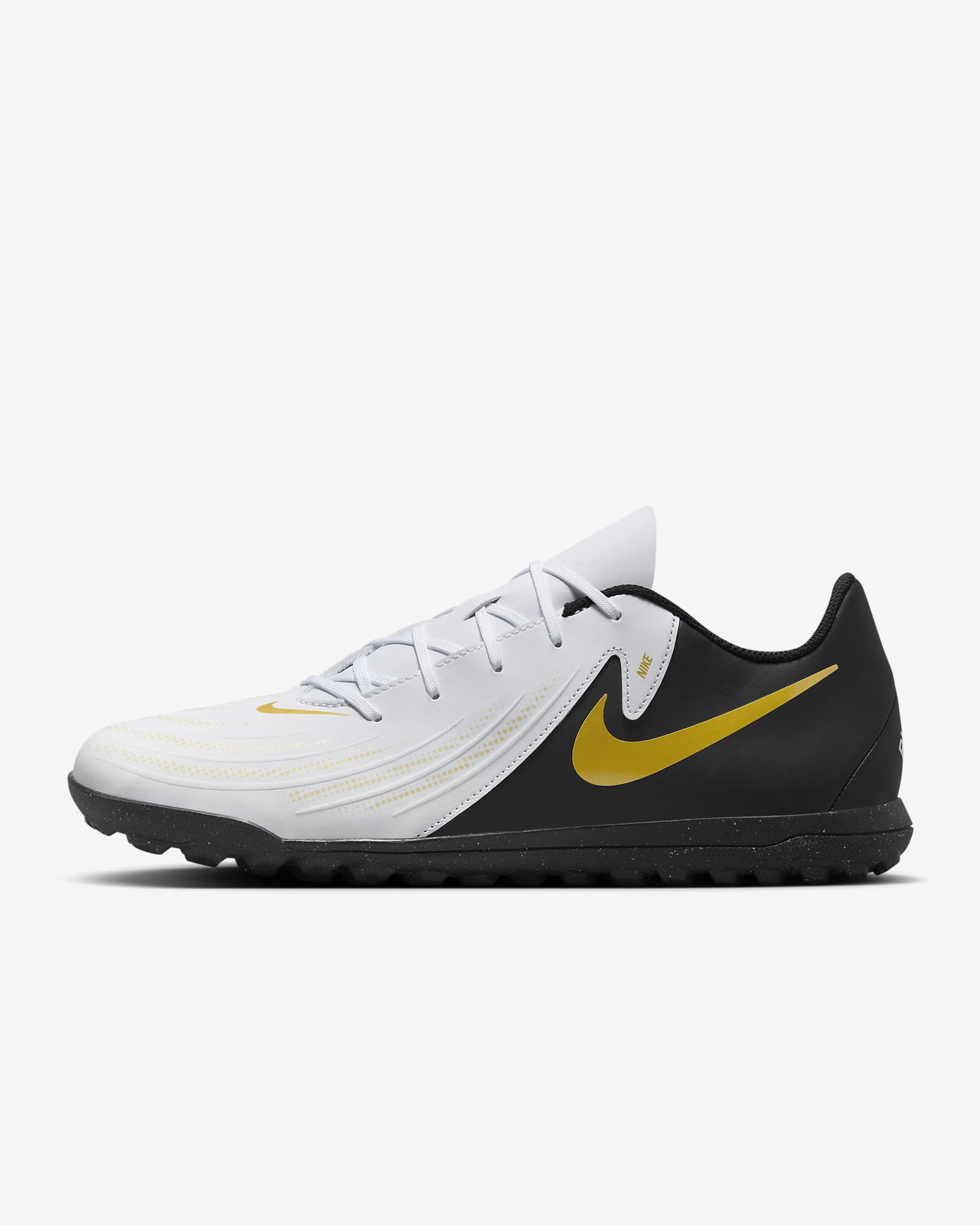 Nike Phantom GX 2 Club TF Low-Top Football Shoes - White/Metallic Gold Coin/Black