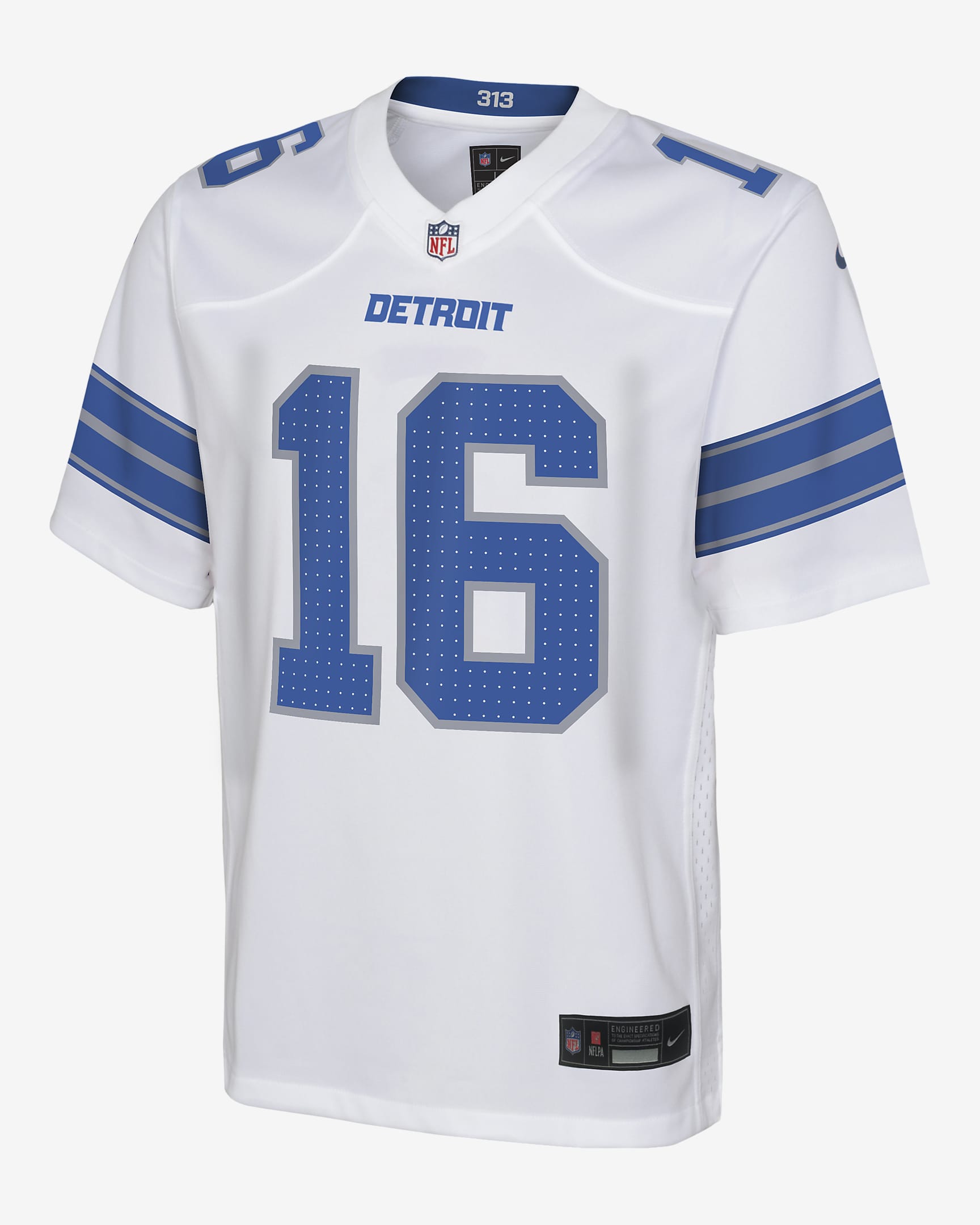 Jersey Nike de la NFL Game para niños talla grande Jared Goff Detroit Lions - Blanco