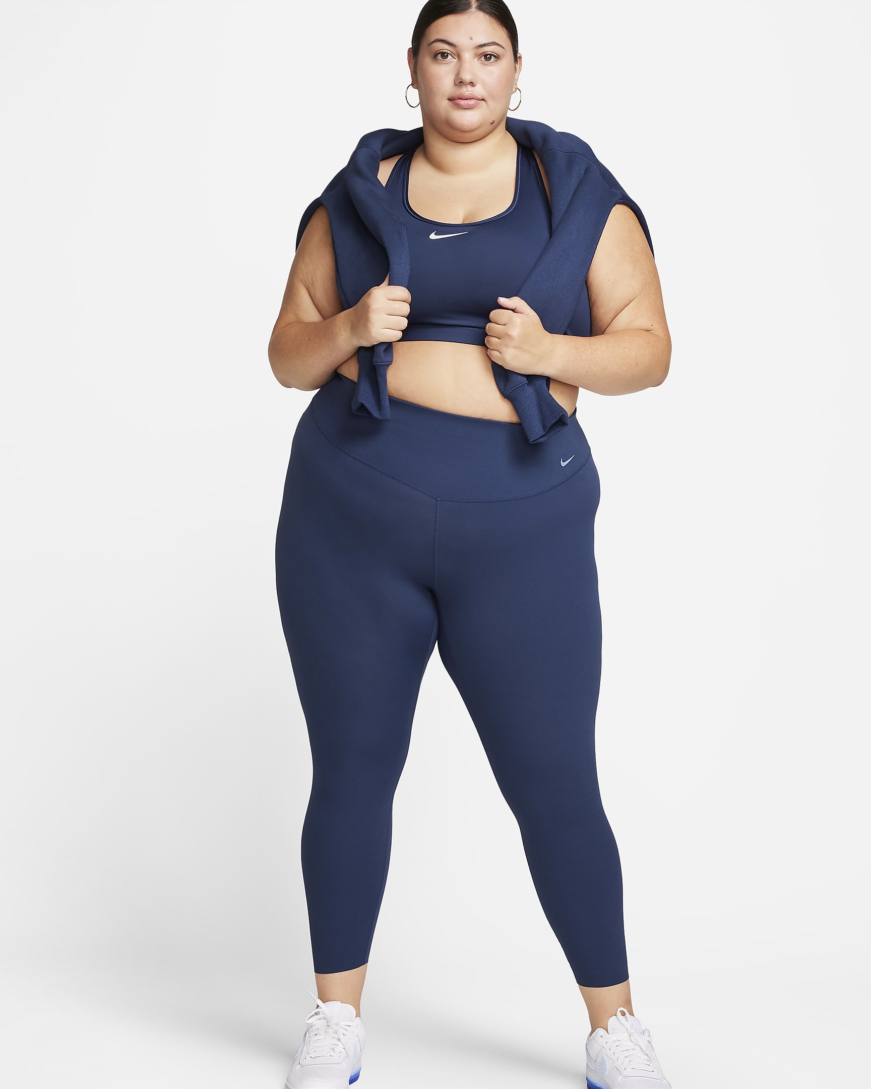 Nike Zenvy Women's High-Waisted 7/8 Leggings (Plus Size) - Midnight Navy/Black
