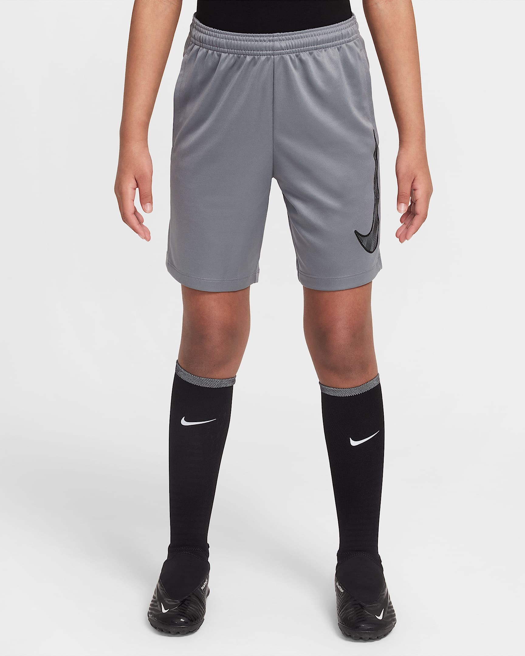 Nike Trophy23 Big Kids' Dri-FIT Shorts - Smoke Grey/Smoke Grey/Black