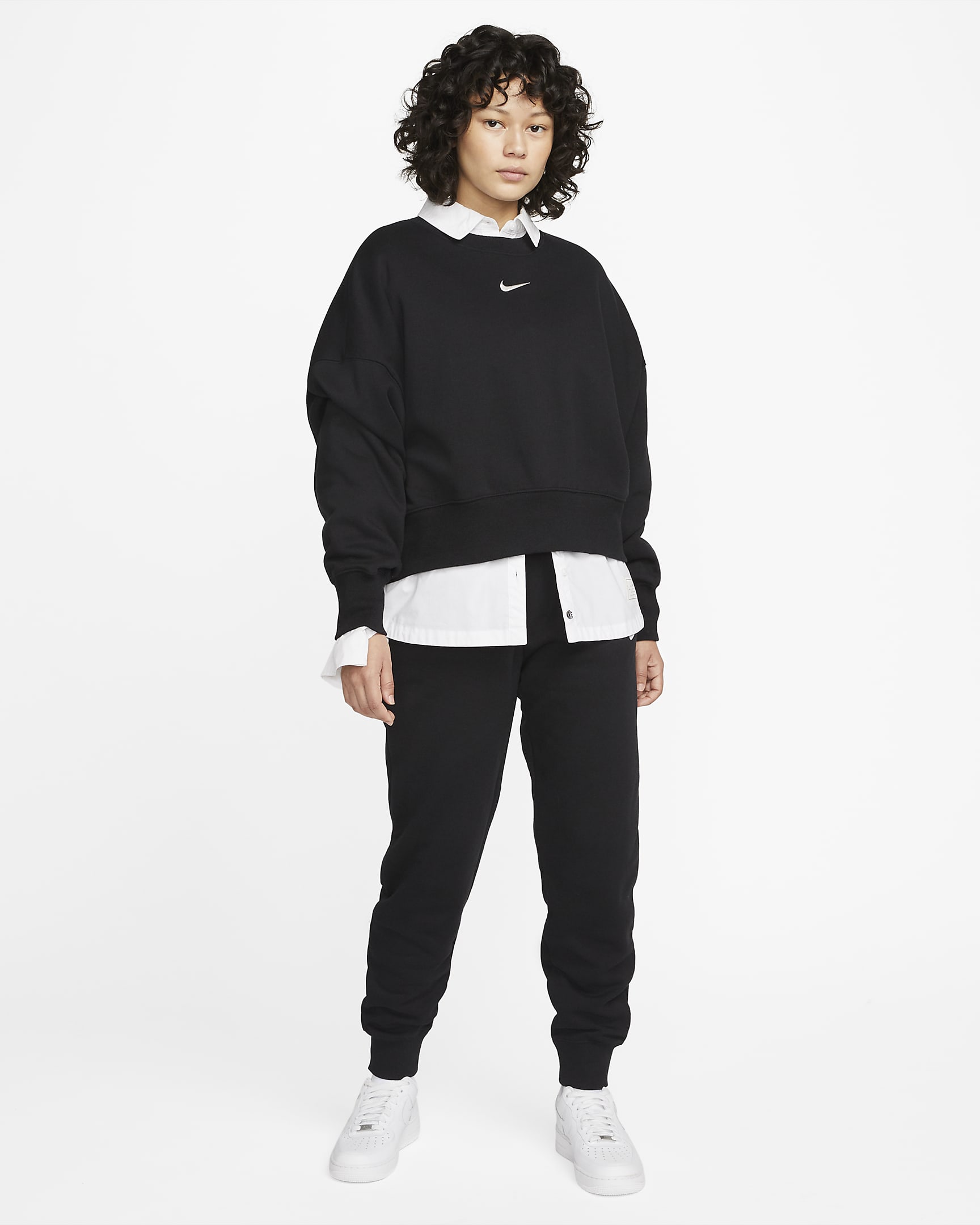 Nike Sportswear Phoenix Fleece Joggingbroek met hoge taille voor dames - Zwart/Sail