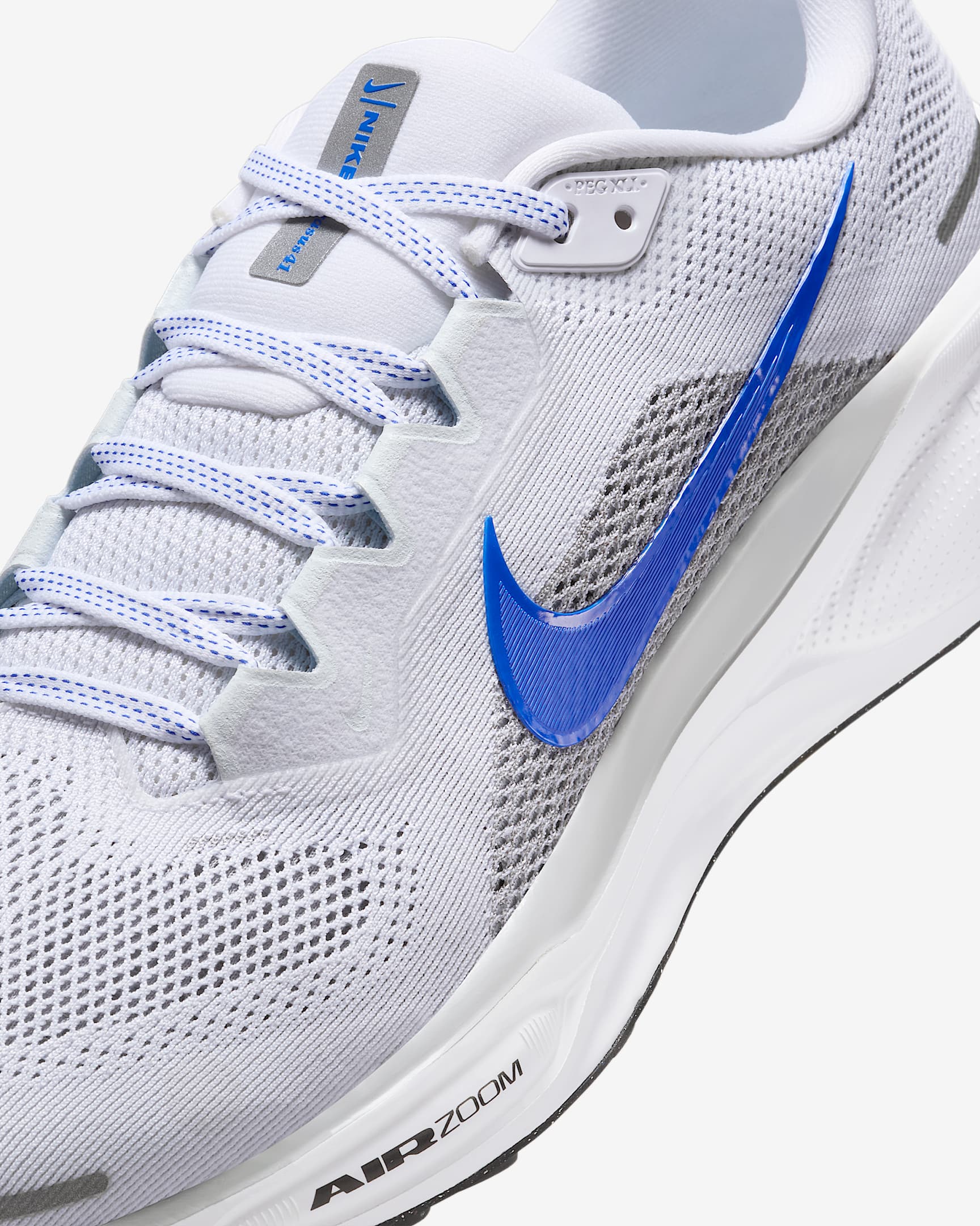 Nike Pegasus 41 Men's Road Running Shoes - White/Wolf Grey/Pure Platinum/Racer Blue