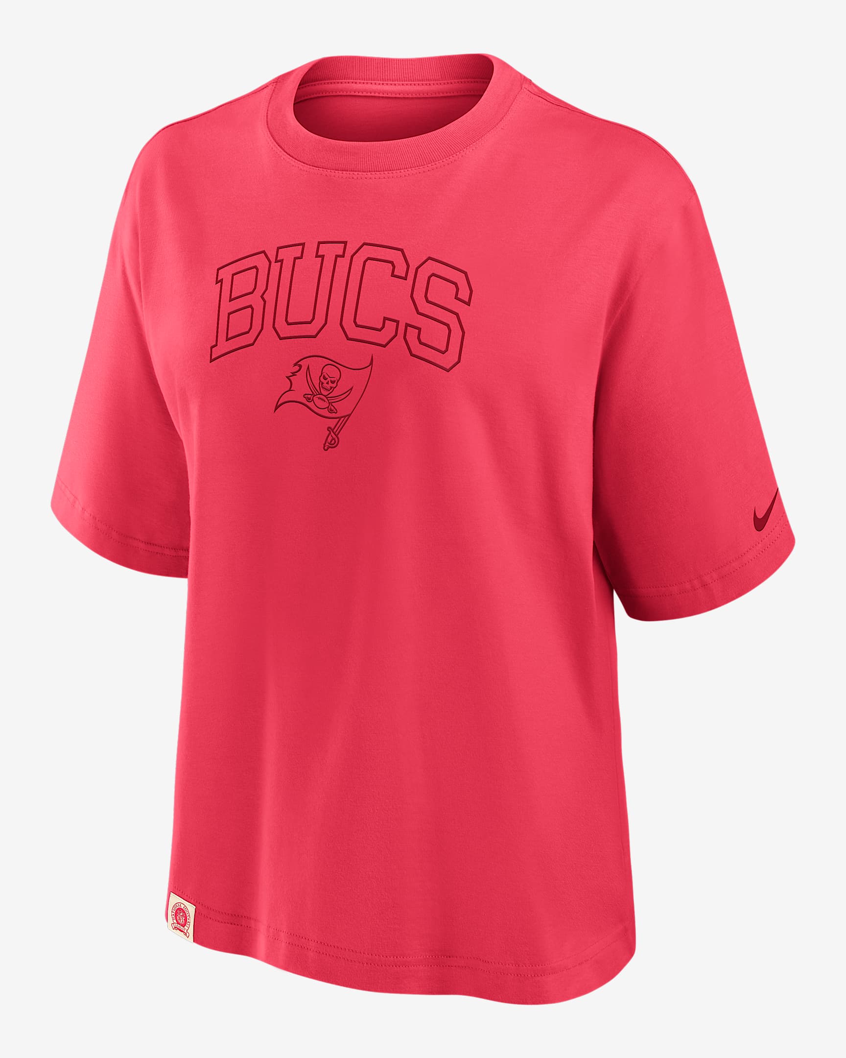 Playera Nike de la NFL para mujer Tampa Bay Buccaneers Arch Boxy - Rojo fusión