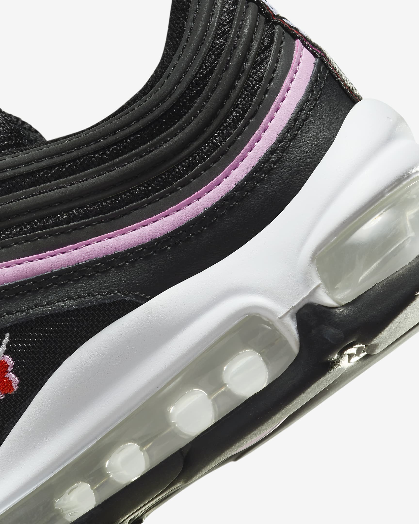 Nike Air Max 97 Older Kids' Shoes - Black/Pink Rise/Picante Red/White