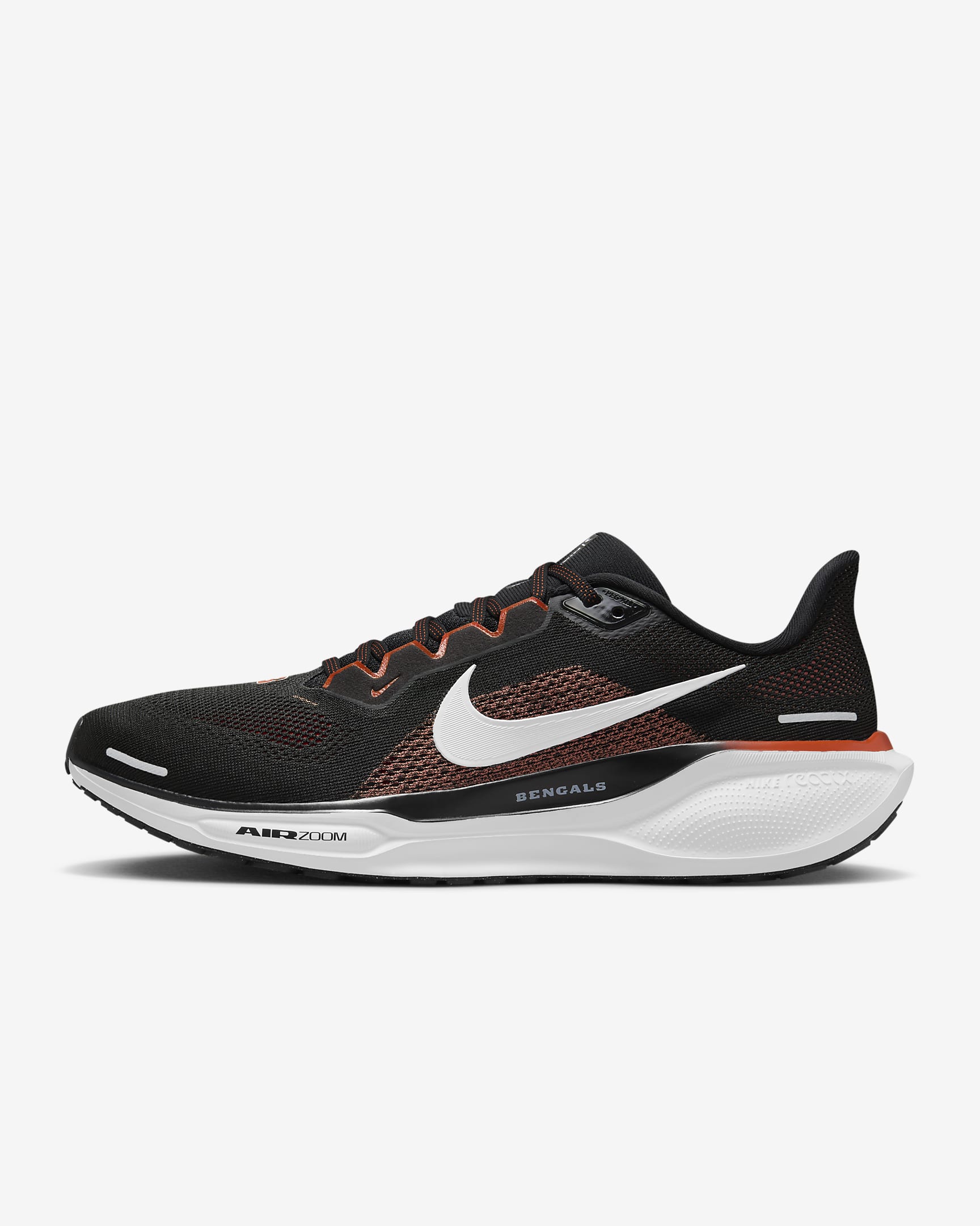 Nike Pegasus 41 NFL Cincinnati Bengals Men's Road Running Shoes - Black/White/University Orange/White