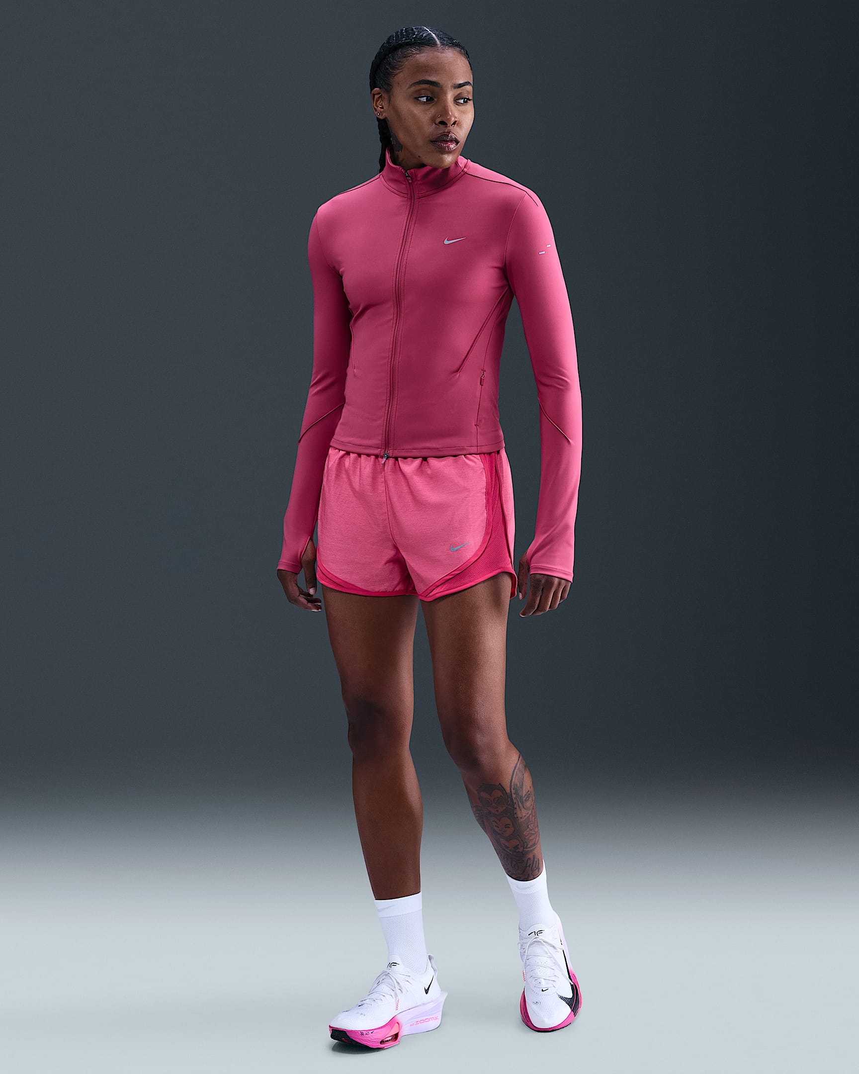 Nike Tempo Women's Dri-FIT Mid-Rise Brief-Lined Running Shorts - Rush Pink/Heather/Rush Pink