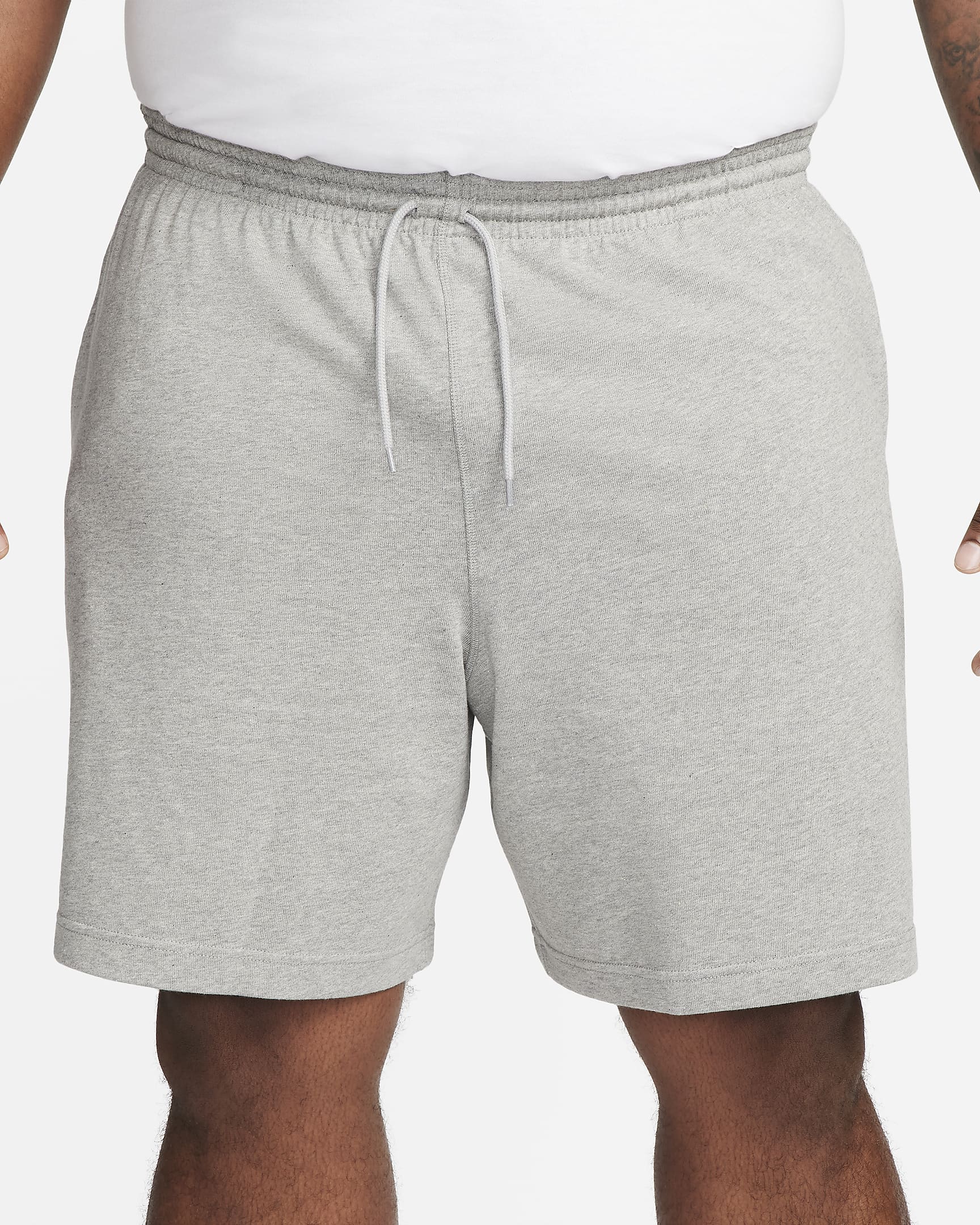 Short en maille Nike Club pour homme - Dark Grey Heather/Blanc