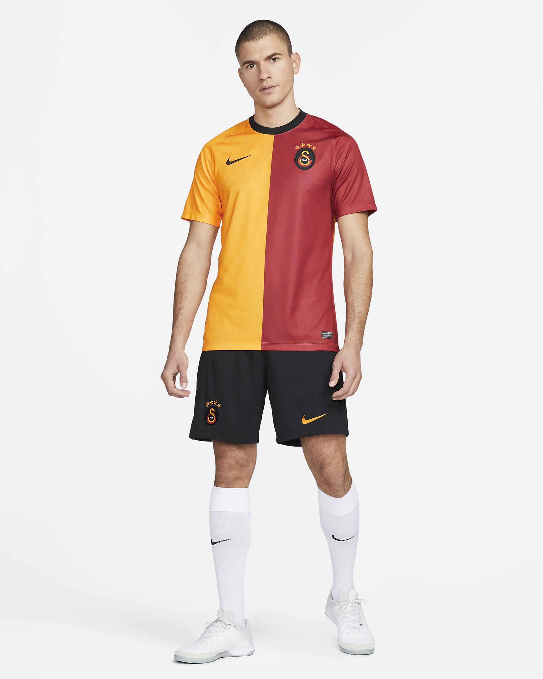 Galatasaray 2022/23 Home Men's Nike Dri-FIT Short-Sleeve Football Top - Vivid Orange/Vivid Orange/Pepper Red/Vivid Orange