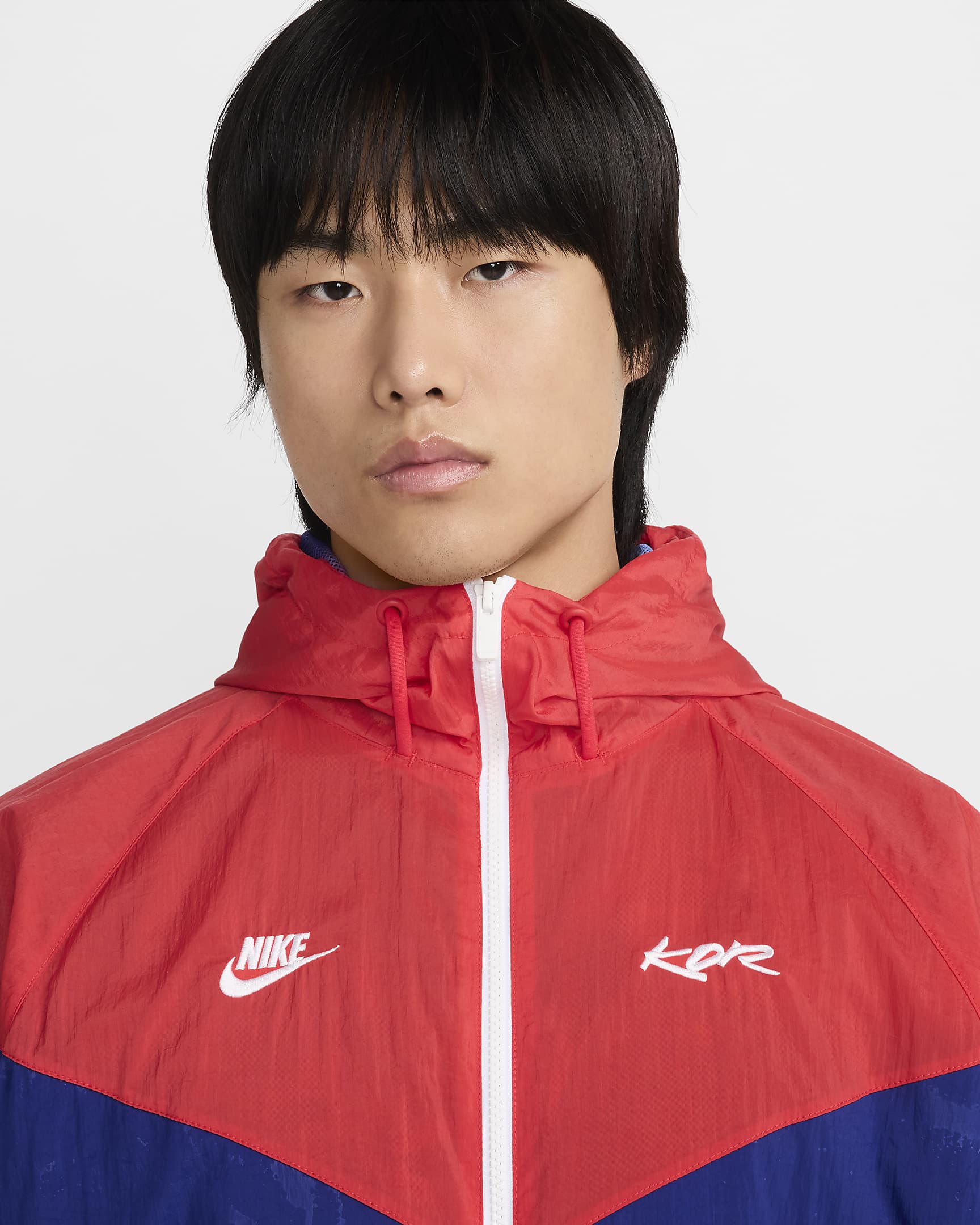 Korea Windrunner Men's Nike Breaking Woven Jacket - Global Red/Deep Royal Blue/Deep Royal Blue