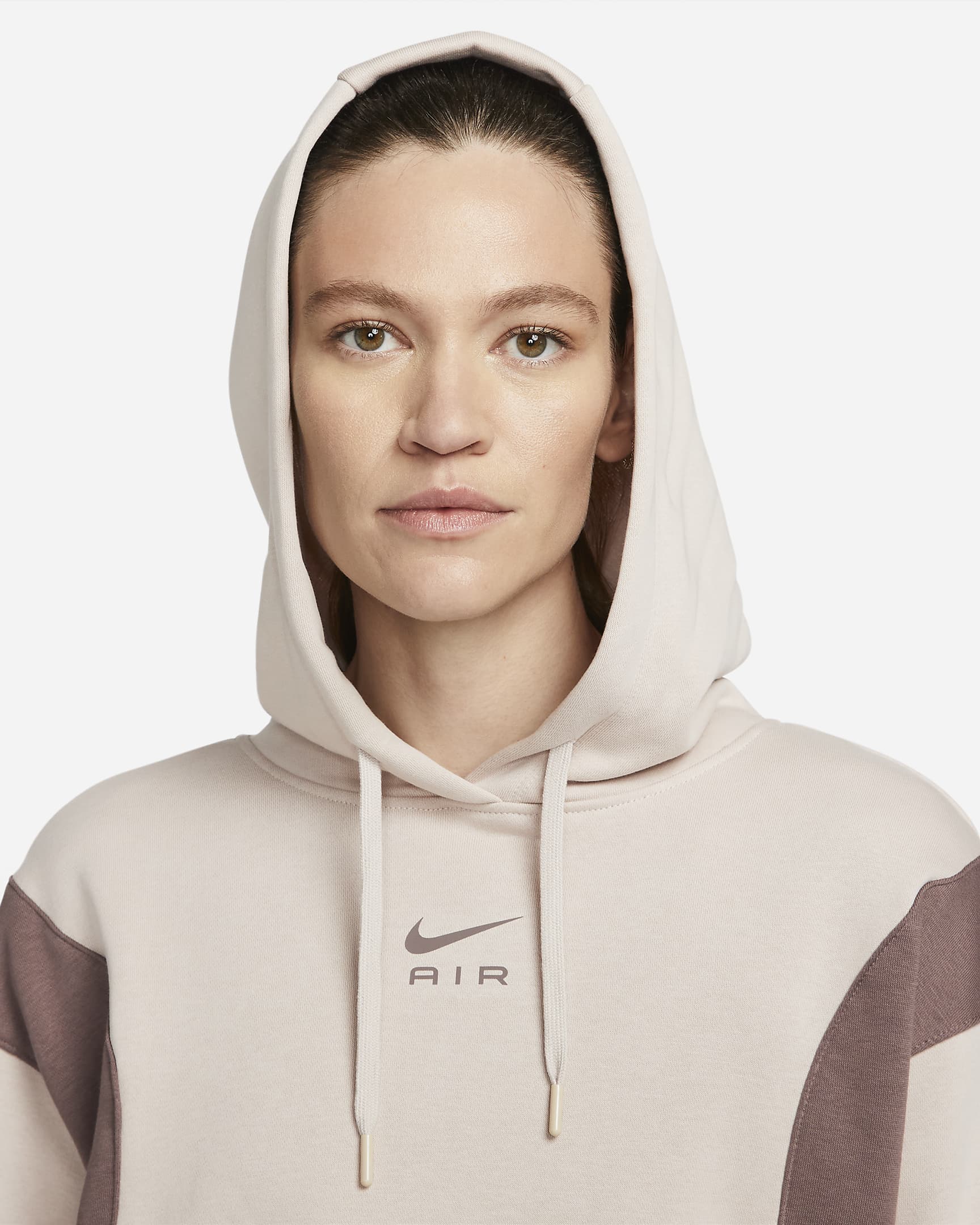 Nike Air Women's Oversized Crop Fleece Hoodie. Nike LU