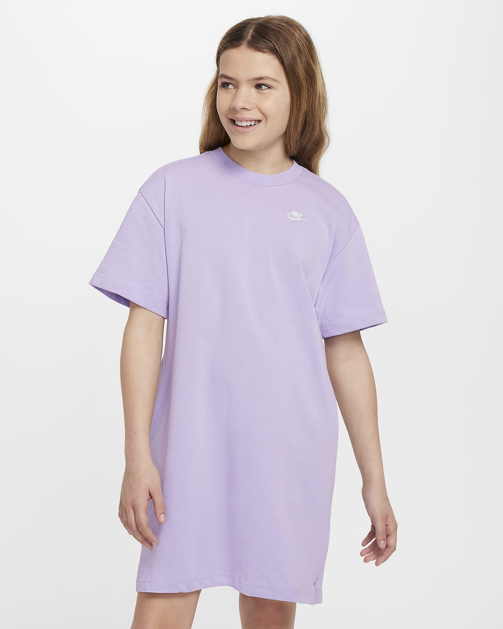 Nike Sportswear T-Shirt-Kleid für ältere Kinder (Mädchen) - Hydrangeas/Weiß