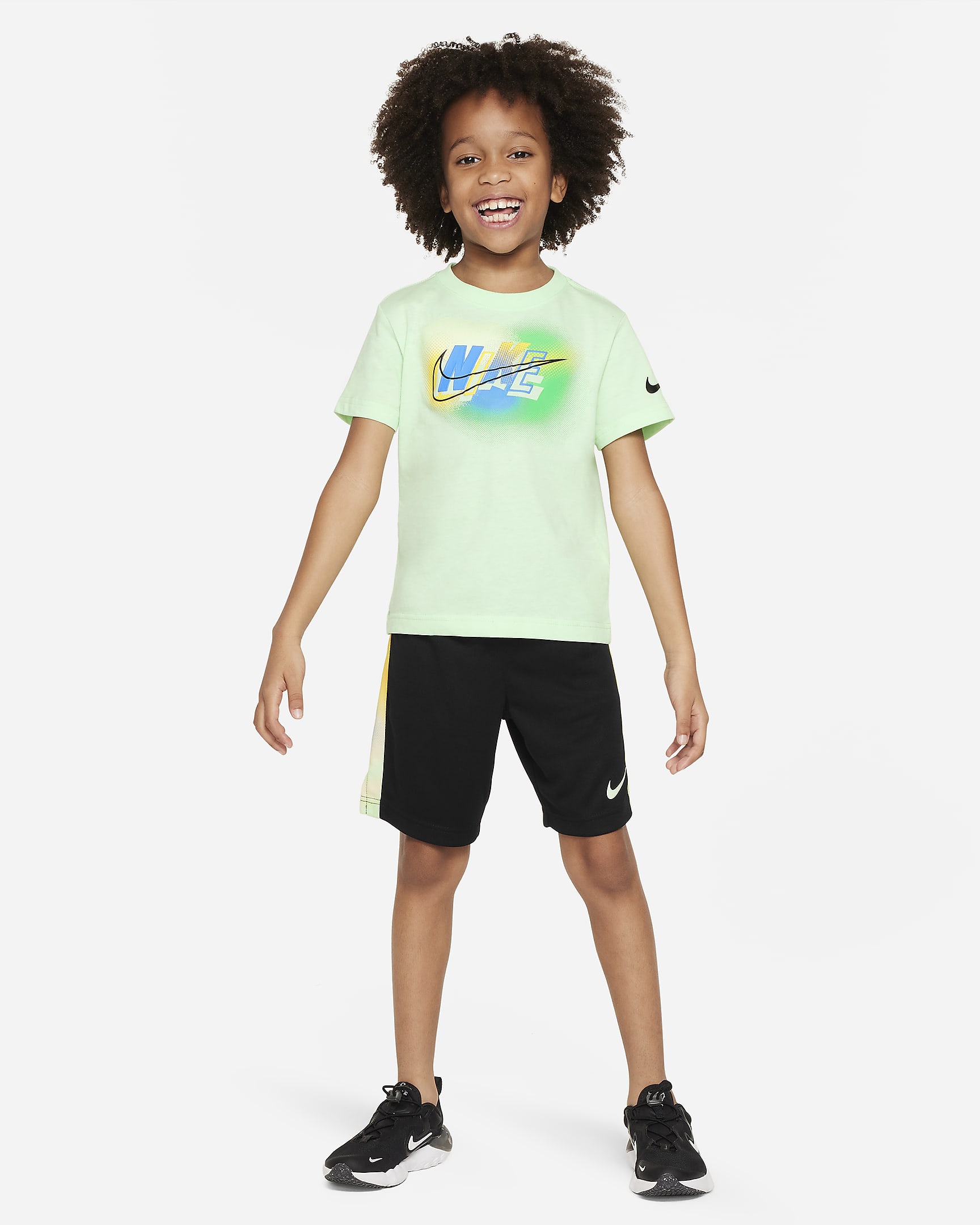 Nike Hazy Rays Younger Kids' Shorts Set - Black