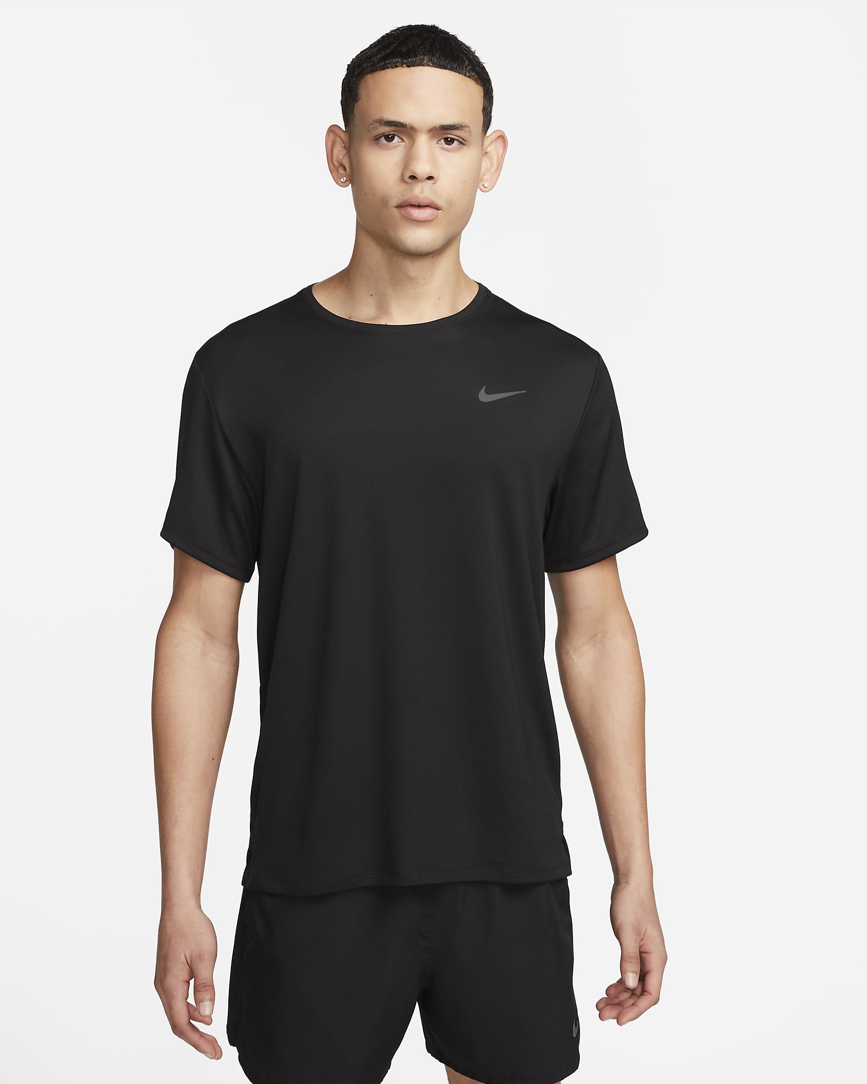 Nike Miler Men's Dri-FIT UV Short-Sleeve Running Top - Black