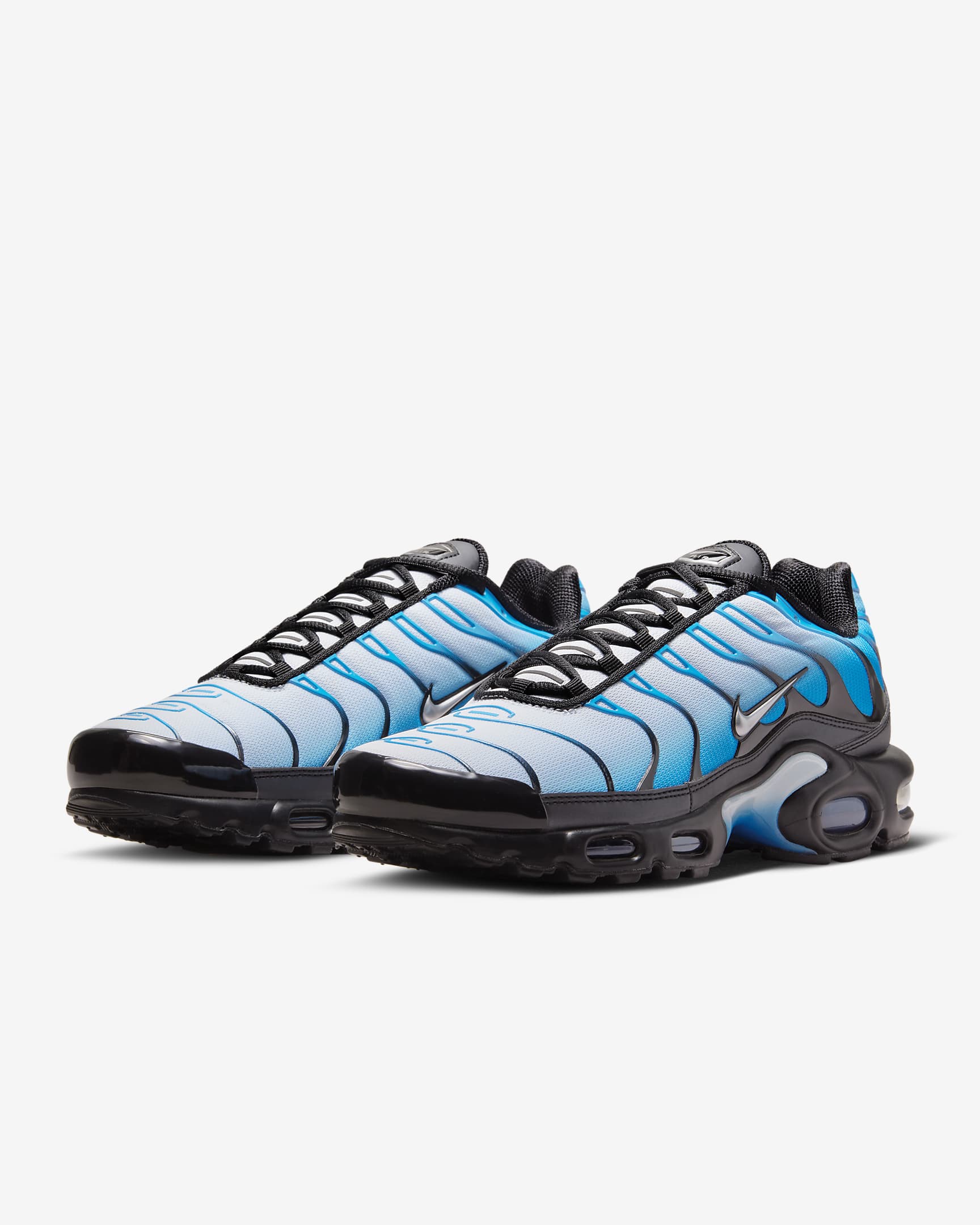 Nike Air Max Plus 男鞋 - 黑色/Neptune Blue/Blue Tint/Metallic Silver