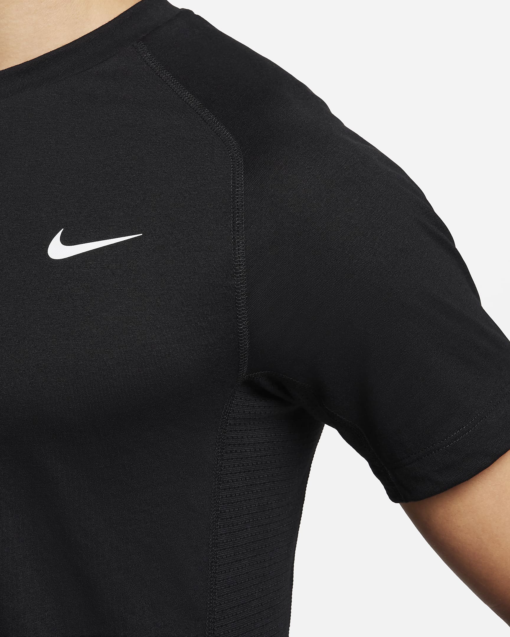 Playera de fitness de manga corta Dri-FIT para hombre Nike Flex Rep - Negro/Blanco