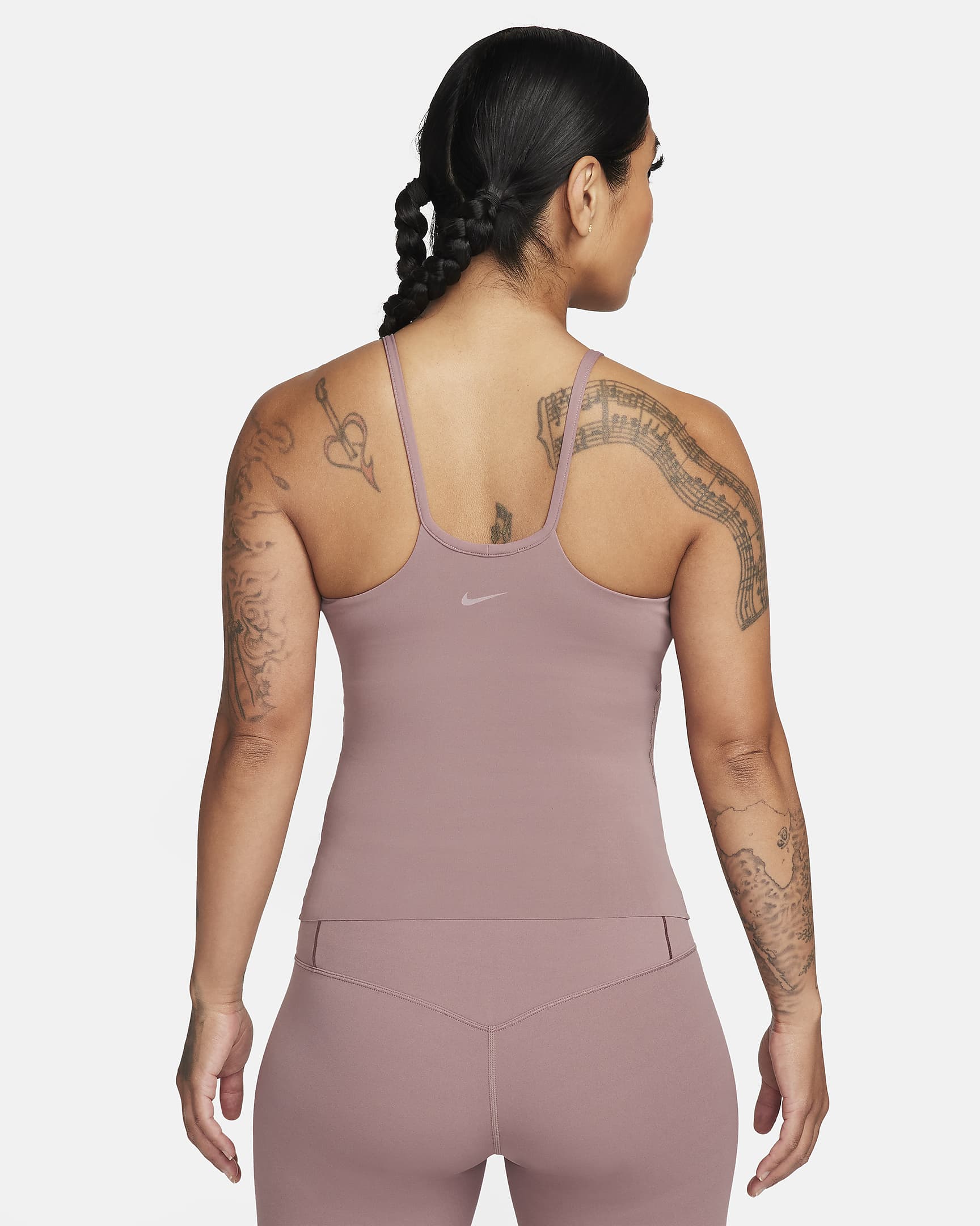 Nike Zenvy Women's Dri-FIT Tank Top - Smokey Mauve/White