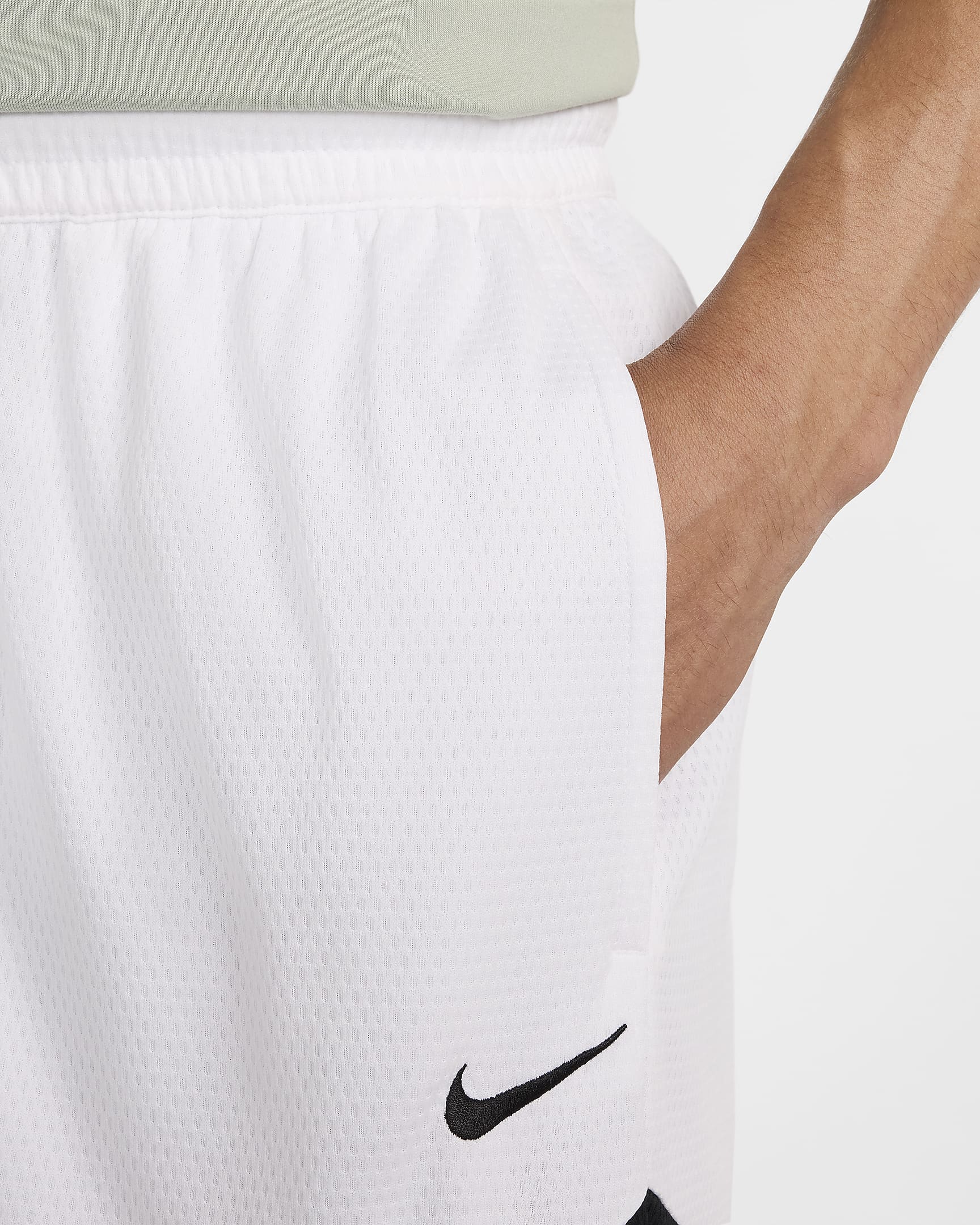 Short de basketball 20 cm Dri-FIT Nike Icon pour homme - Blanc/Blanc/Noir/Noir