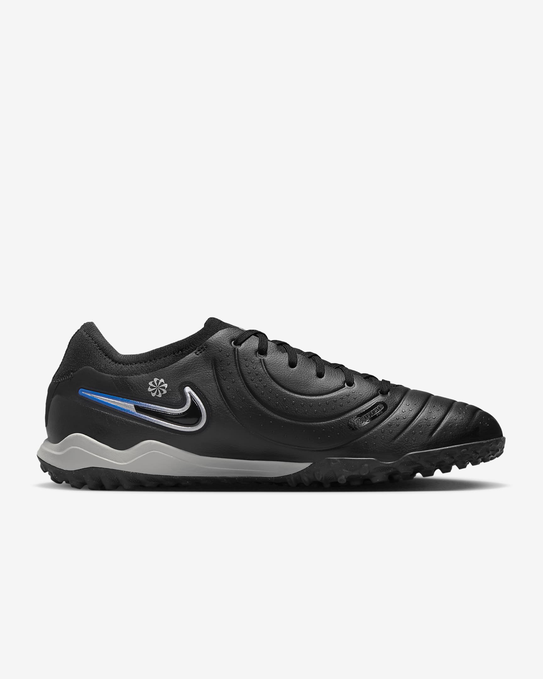 Nike Tiempo Legend 10 Pro Turf Low-Top Soccer Shoes - Black/Hyper Royal/Chrome