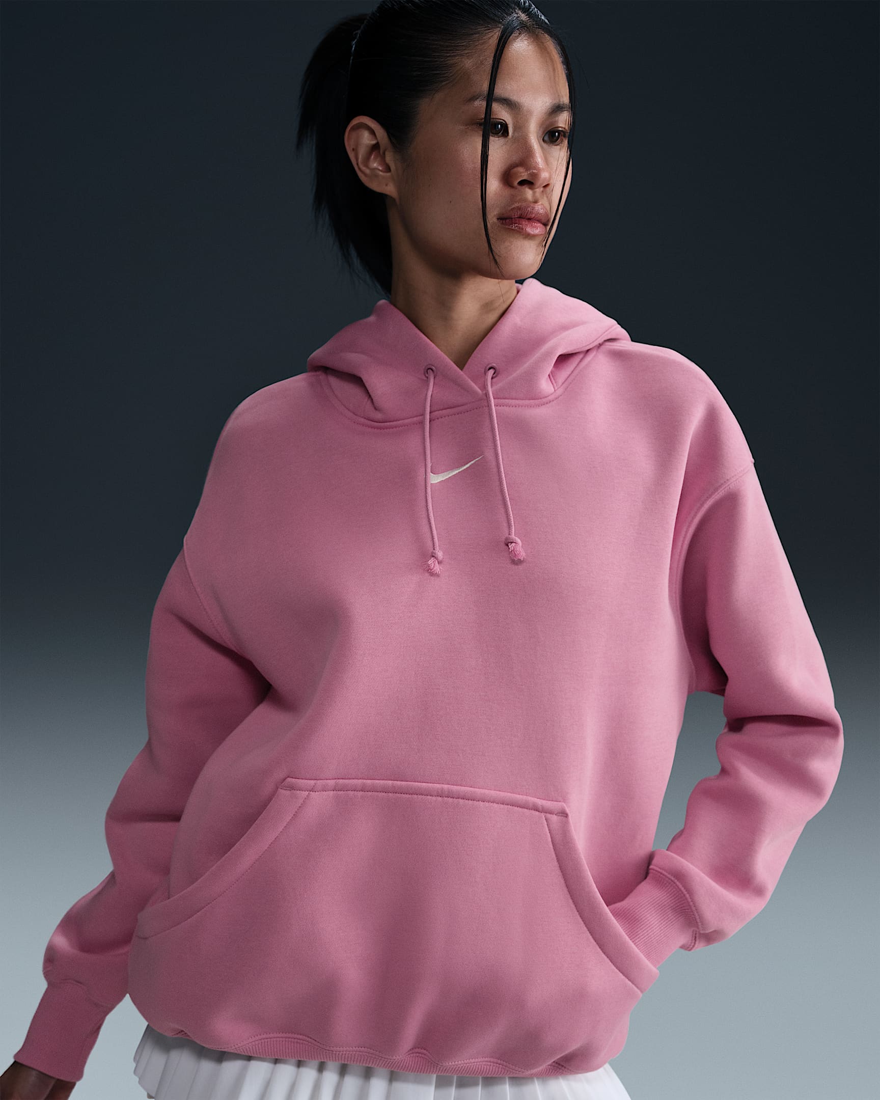 Nike Sportswear Phoenix Fleece Women's Oversized Pullover Hoodie - Elemental Pink/Sail