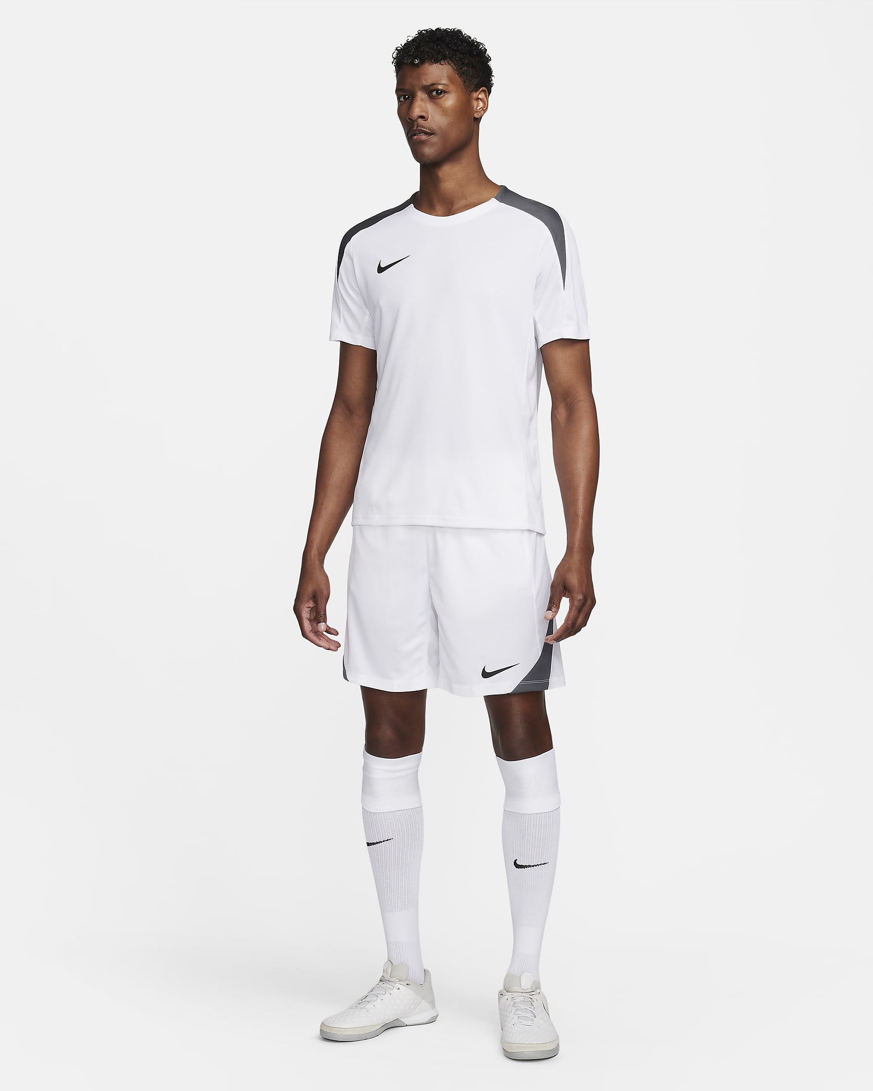 Shorts de fútbol Dri-FIT para hombre Nike Strike - Blanco/Blanco/Gris hierro/Negro