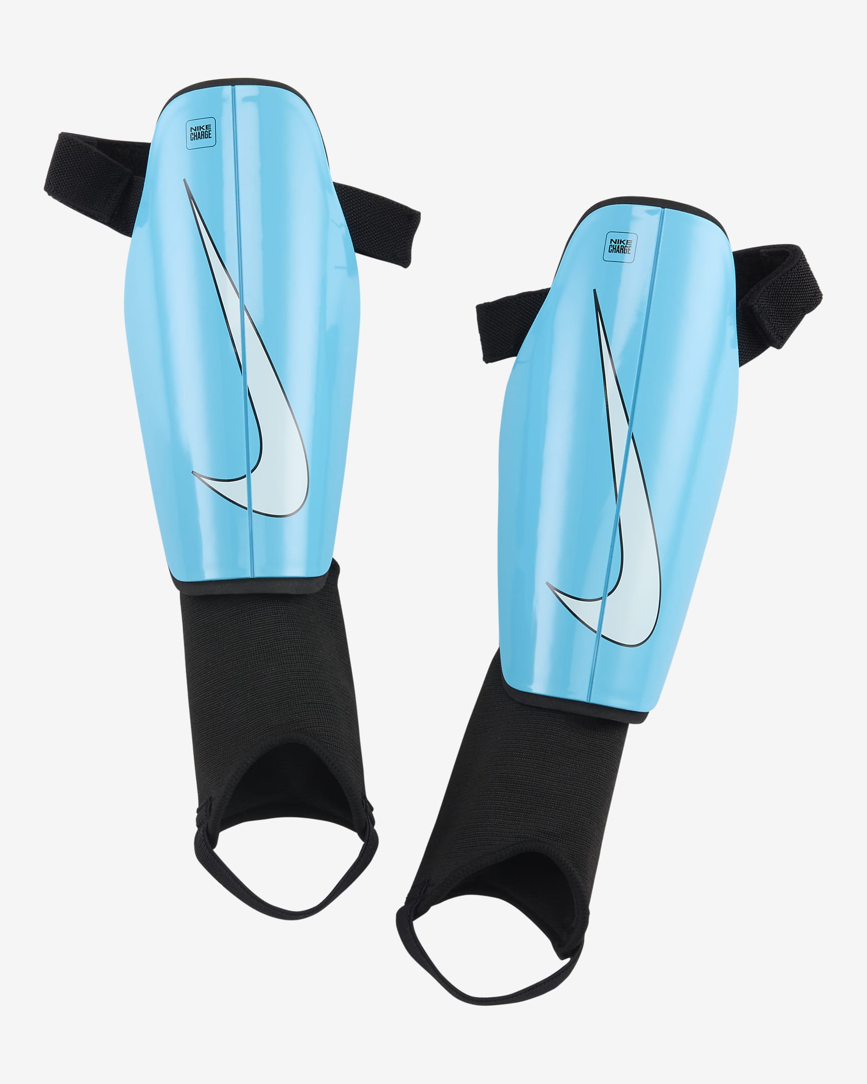 Nagolenniki piłkarskie Nike Charge - Blue Fury/Czerń/Glacier Blue