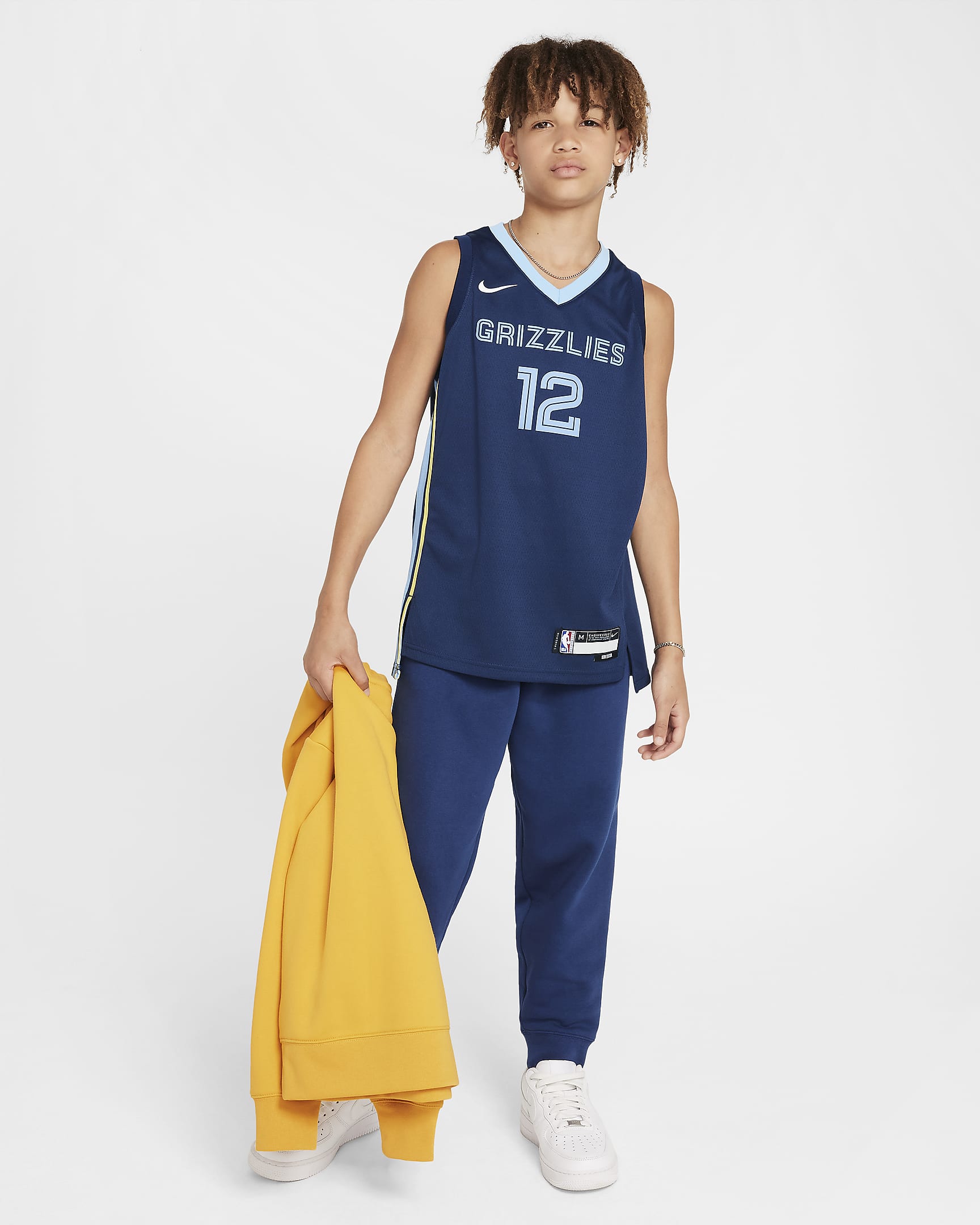 Memphis Grizzlies 2023/24 Icon Edition Nike NBA Swingman Jersey för ungdom - College Navy