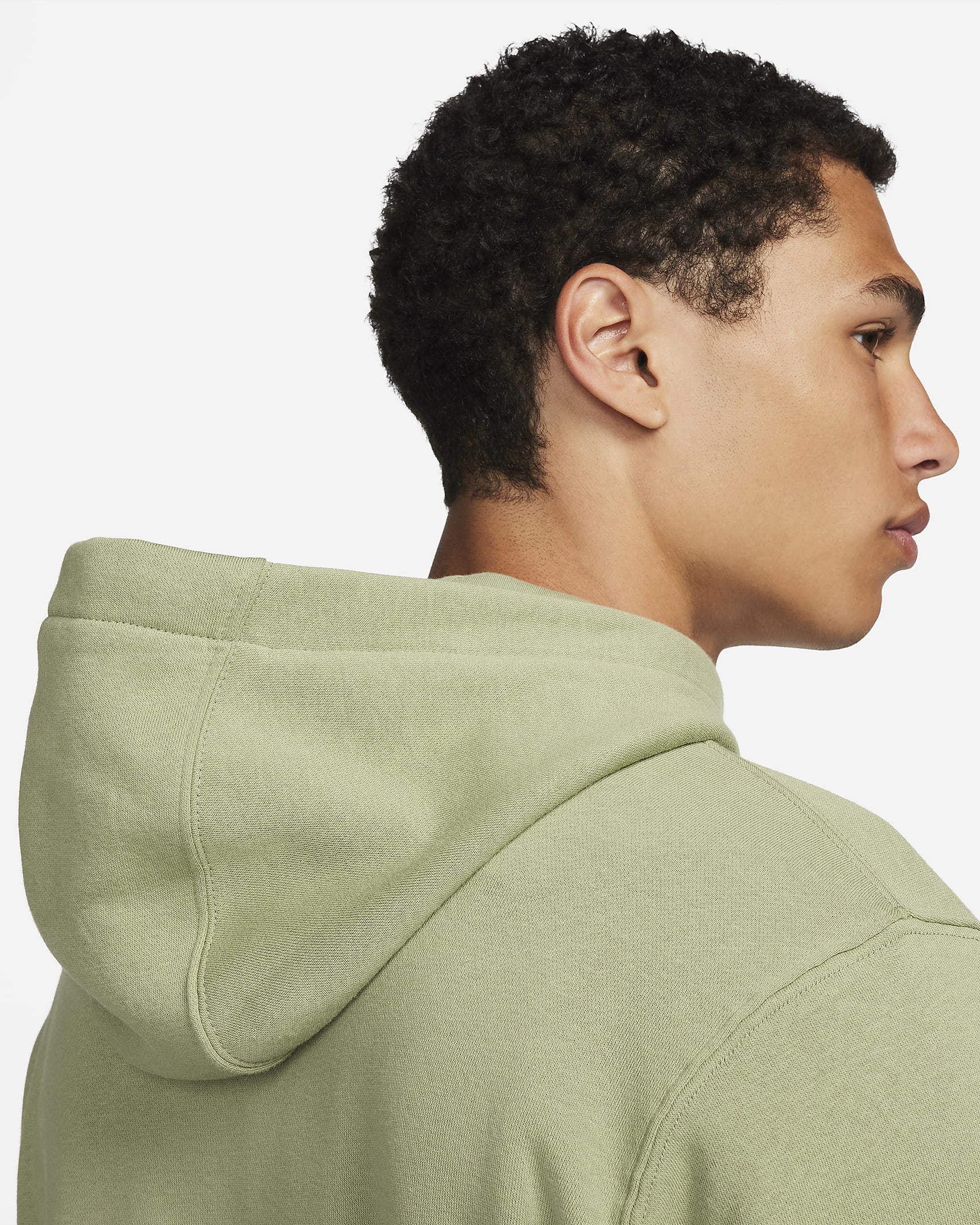 Sudadera con gorro de cierre completo para hombre Nike Sportswear Club Fleece - Verde aceite/Verde aceite/Blanco