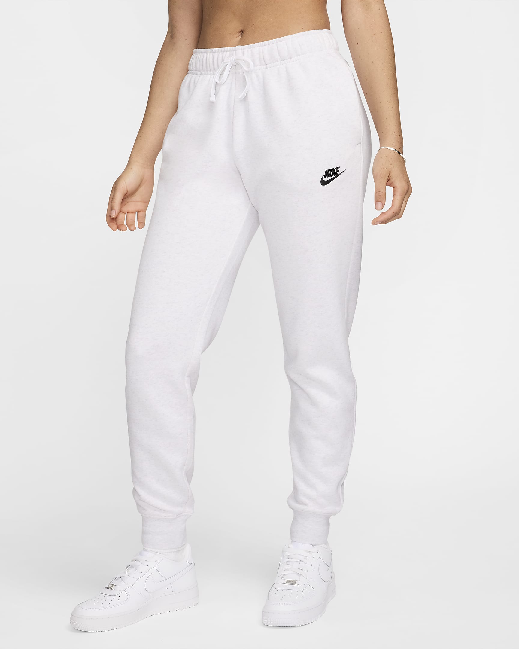 Joggers de tiro medio para mujer Nike Sportswear Club Fleece - Abedul jaspeado/Negro