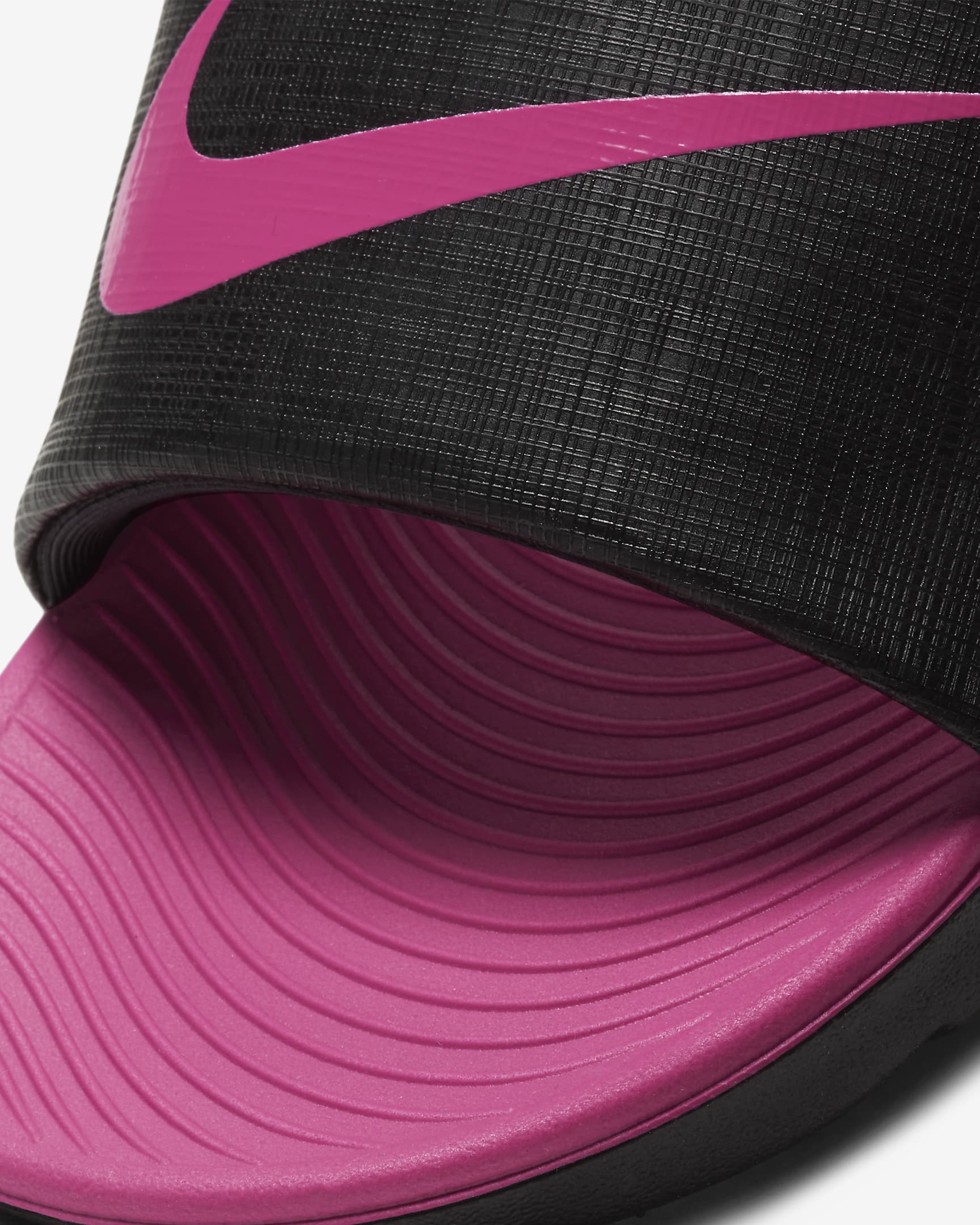 Nike Kawa Younger/Older Kids' Slide - Black/Vivid Pink