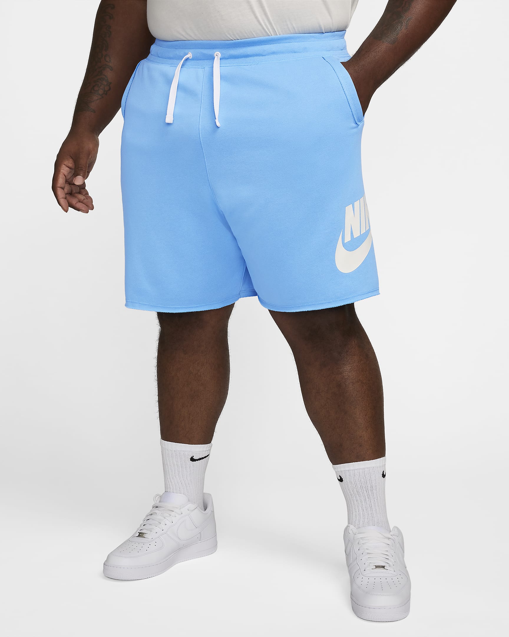 Nike Club Alumni Men's French Terry Shorts - University Blue/White/White