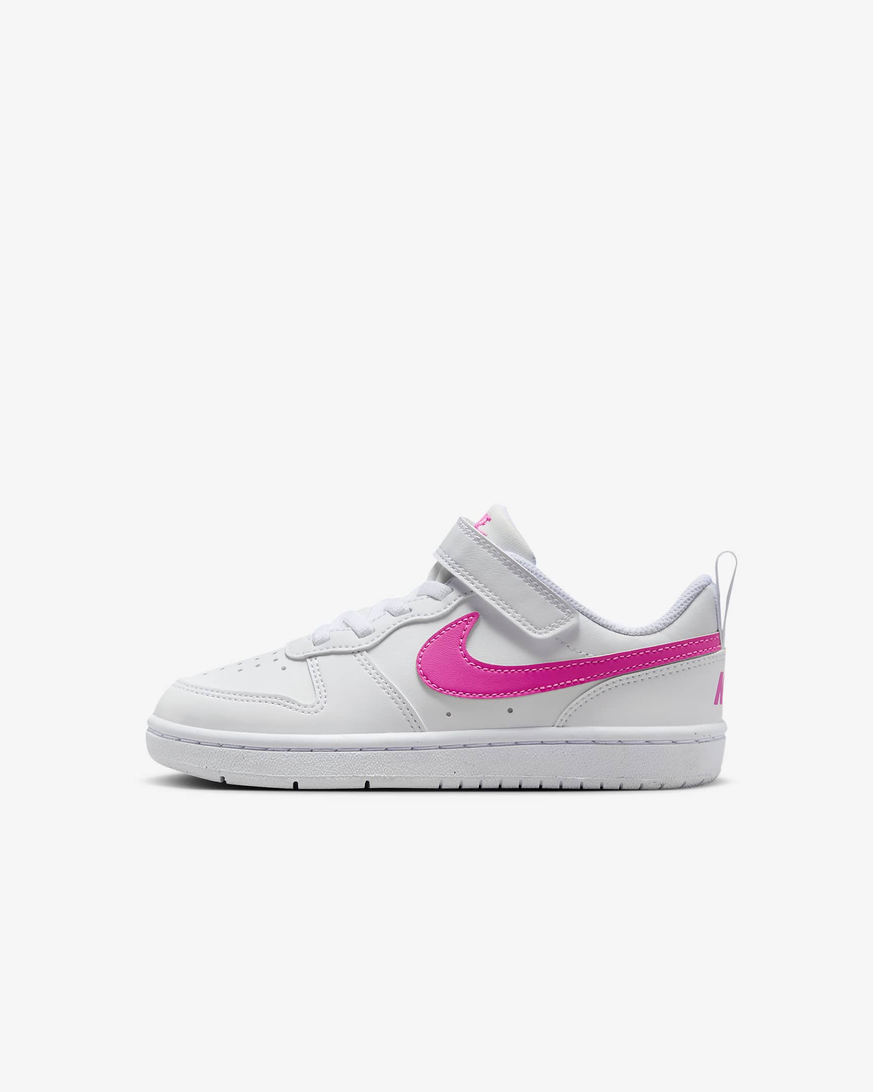 Nike Court Borough Low Recraft Younger Kids' Shoes - White/Laser Fuchsia